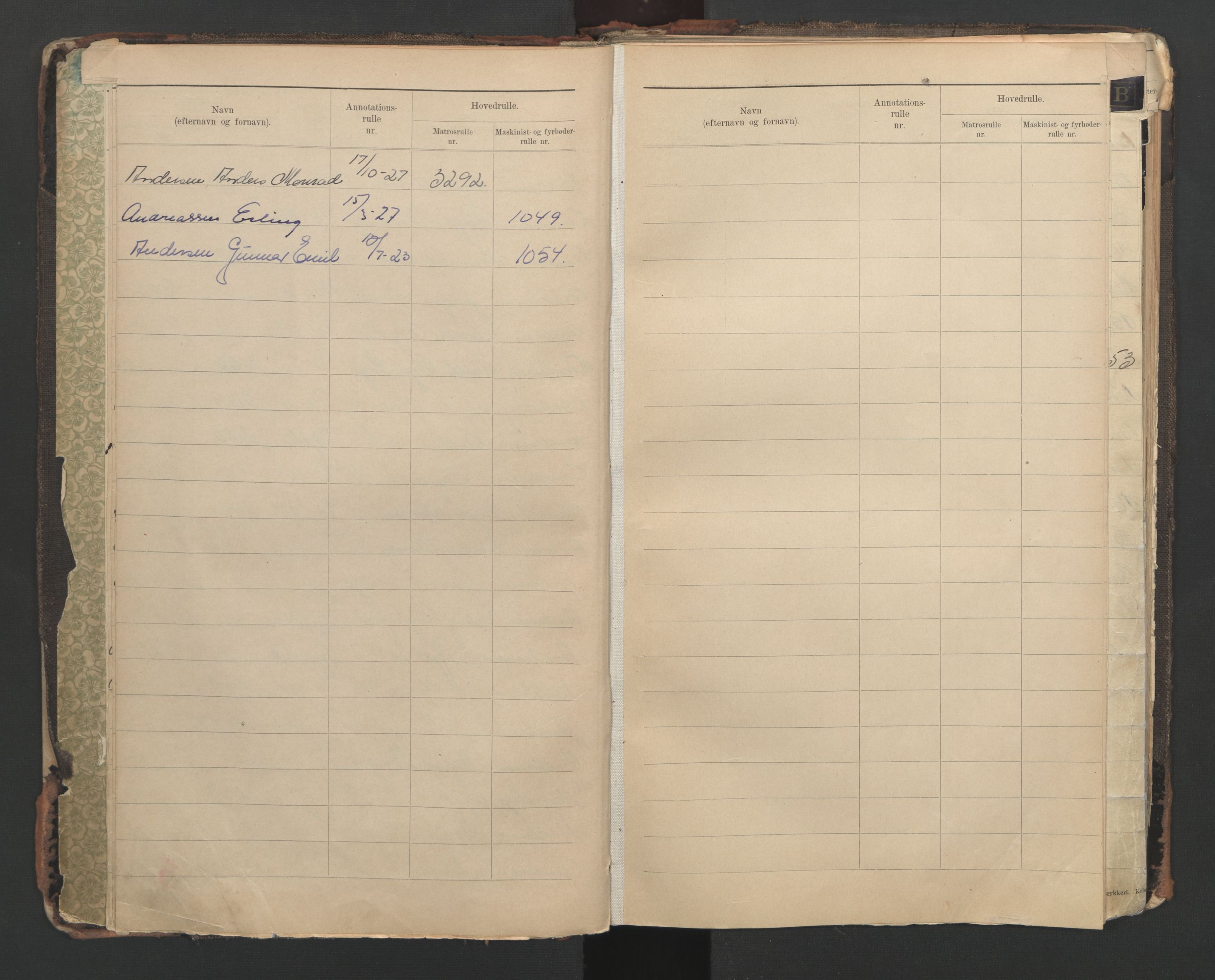 Horten innrulleringskontor, AV/SAKO-A-785/G/Ga/L0001: Register over sjøfarts-, annotasjonsrulle og sjøfartshovedrulle, 1860-1948, s. 10
