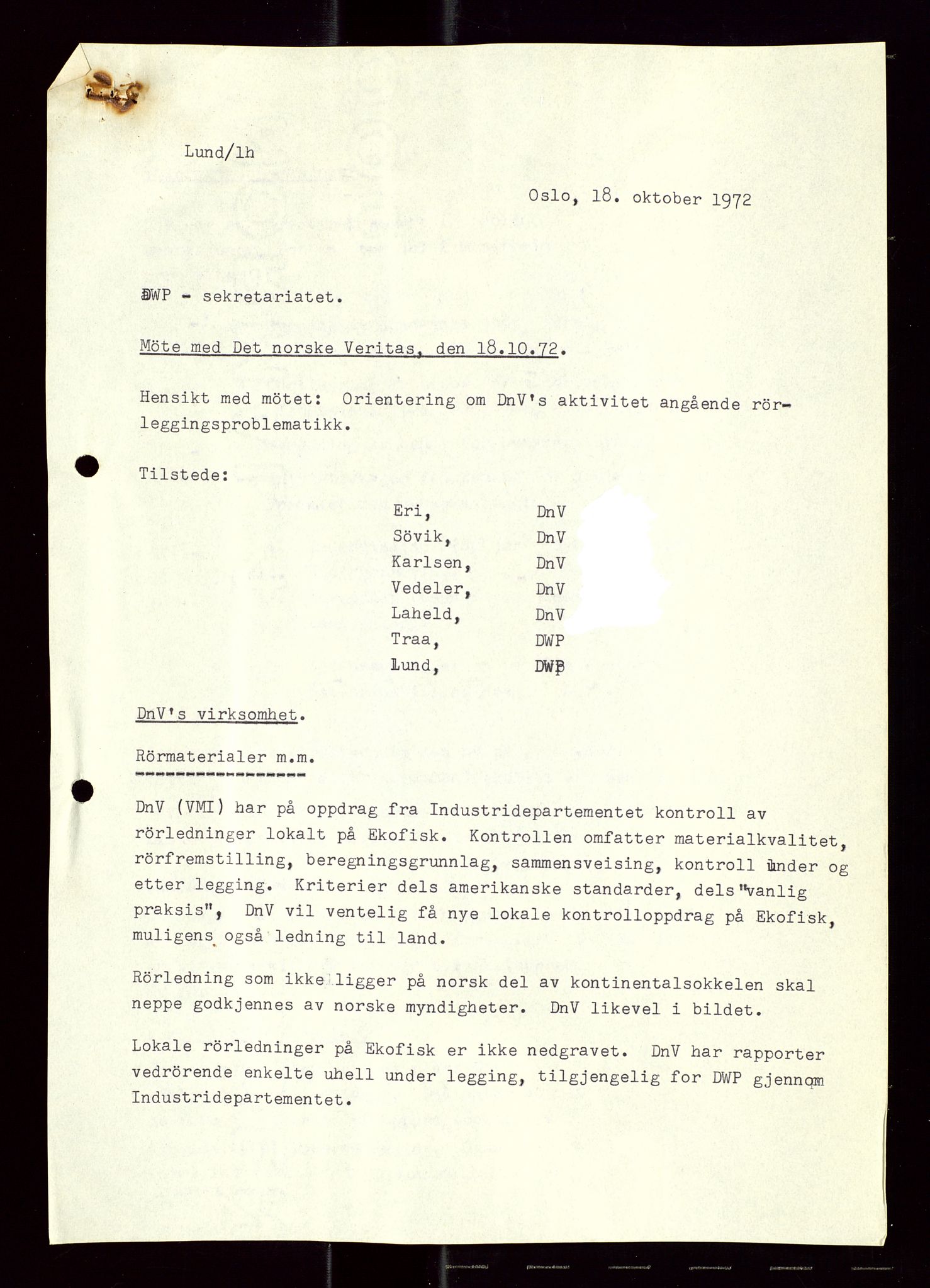 Industridepartementet, Oljekontoret, AV/SAST-A-101348/Di/L0003: DWP, møtereferater, 1972-1974, s. 132