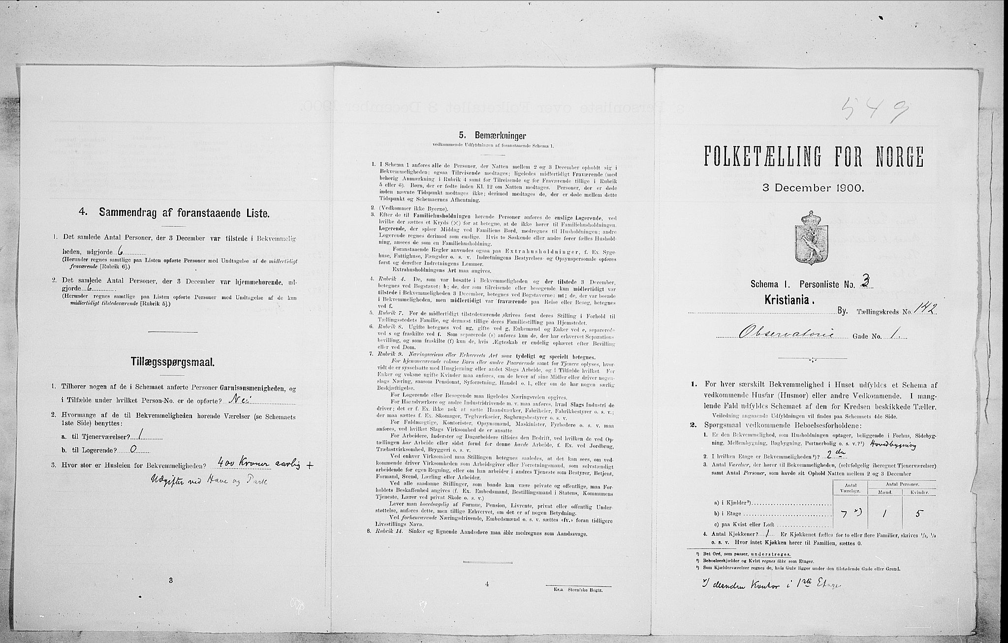 SAO, Folketelling 1900 for 0301 Kristiania kjøpstad, 1900, s. 67117
