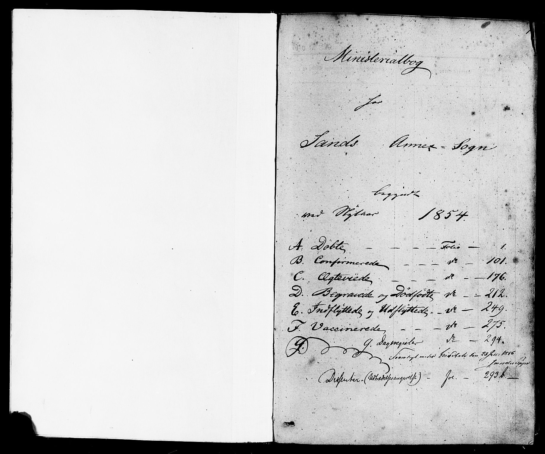 Sand sokneprestkontor, AV/SAST-A-101848/01/III/L0003: Ministerialbok nr. A 3, 1854-1879, s. 1
