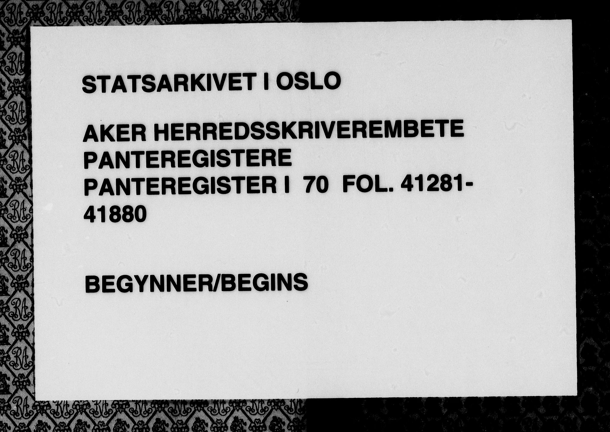 Aker herredsskriveri, SAO/A-10896/G/Ga/Gab/Gaba/L0070: Panteregister nr. I 70, 1927-1950