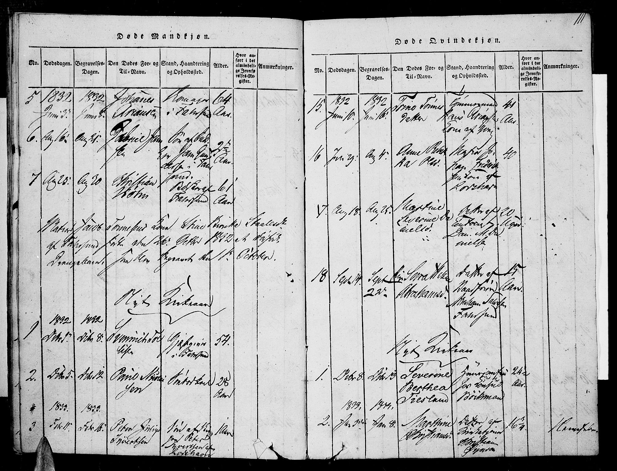 Farsund sokneprestkontor, SAK/1111-0009/F/Fa/L0002: Ministerialbok nr. A 2, 1815-1836, s. 111