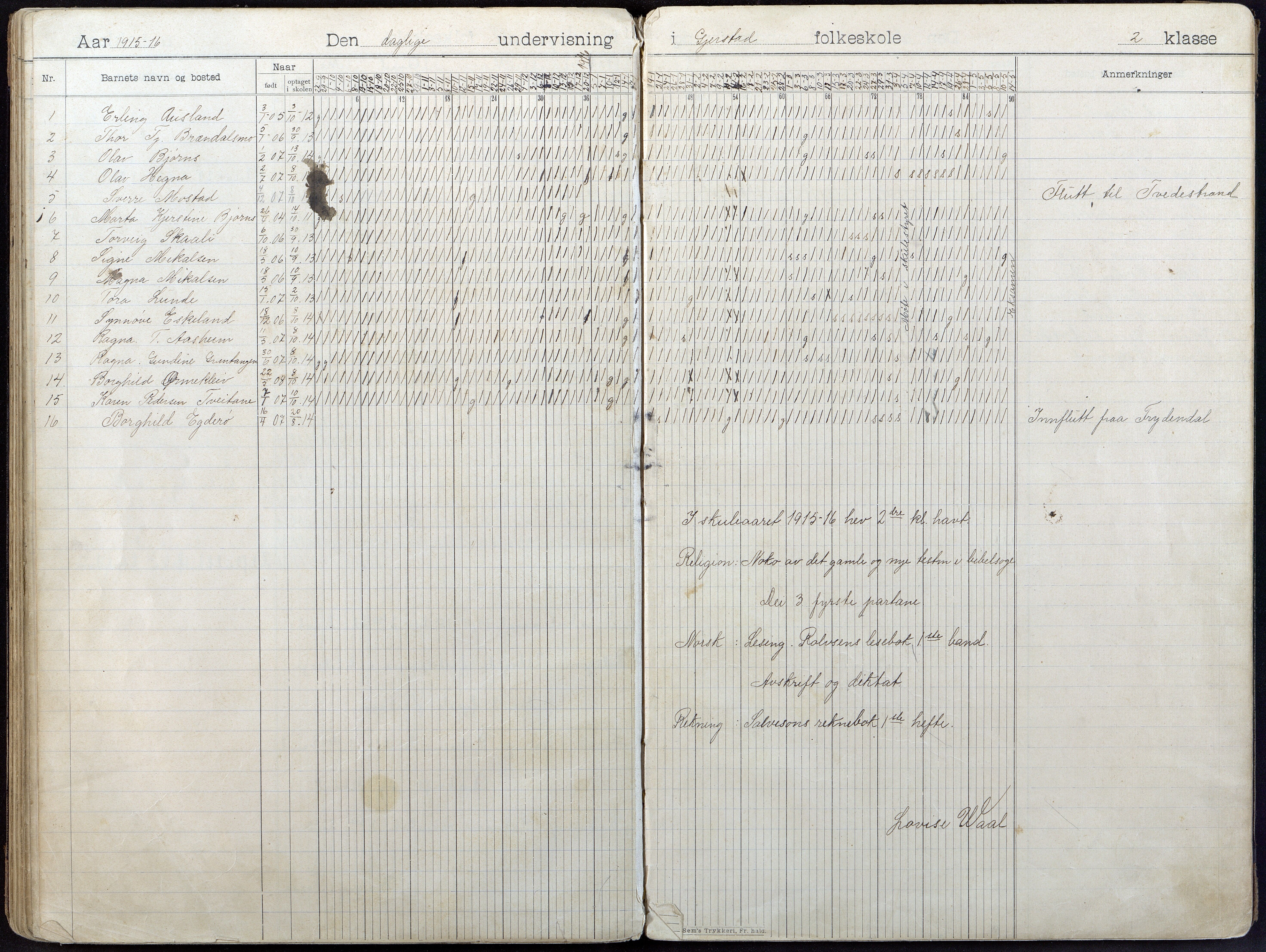 Gjerstad Kommune, Gjerstad Skole, AAKS/KA0911-550a/F01/L0009: Dagbok, 1902-1918