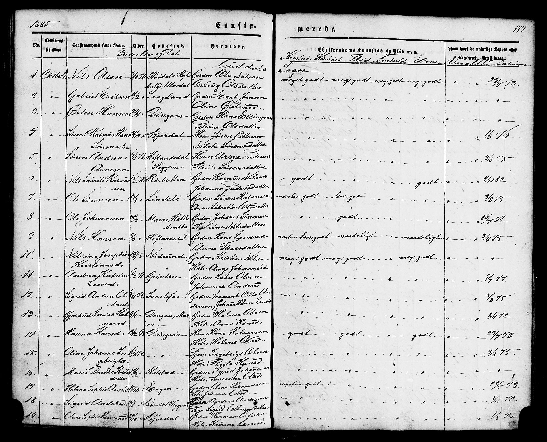 Fjaler sokneprestembete, AV/SAB-A-79801/H/Haa/Haaa/L0008: Ministerialbok nr. A 8, 1850-1886, s. 177