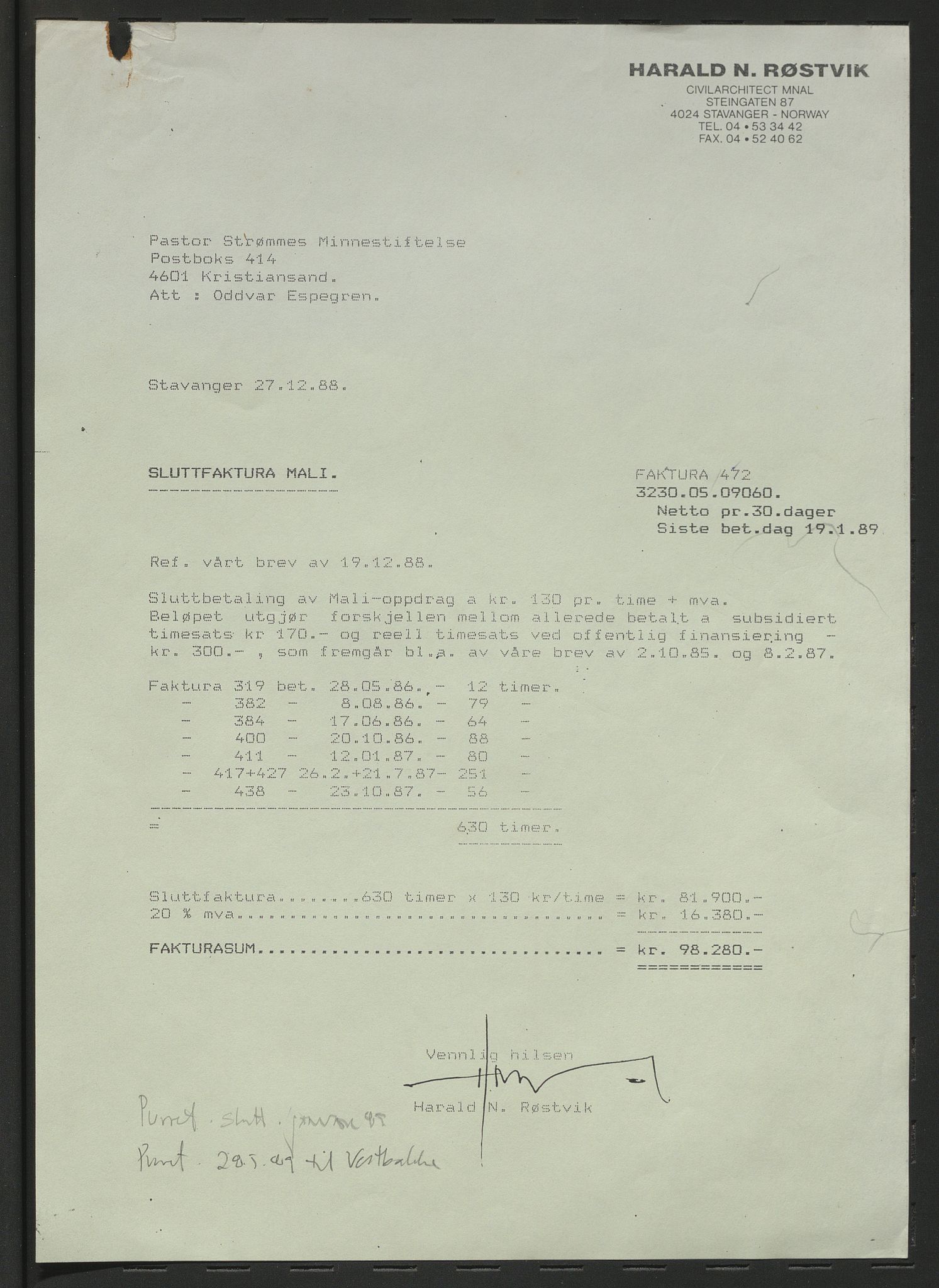 Pa 0858 - Harald N. Røstvik, AV/SAST-A-102660/E/Ea/L0013: Key Projects, 1987-2019, s. 605