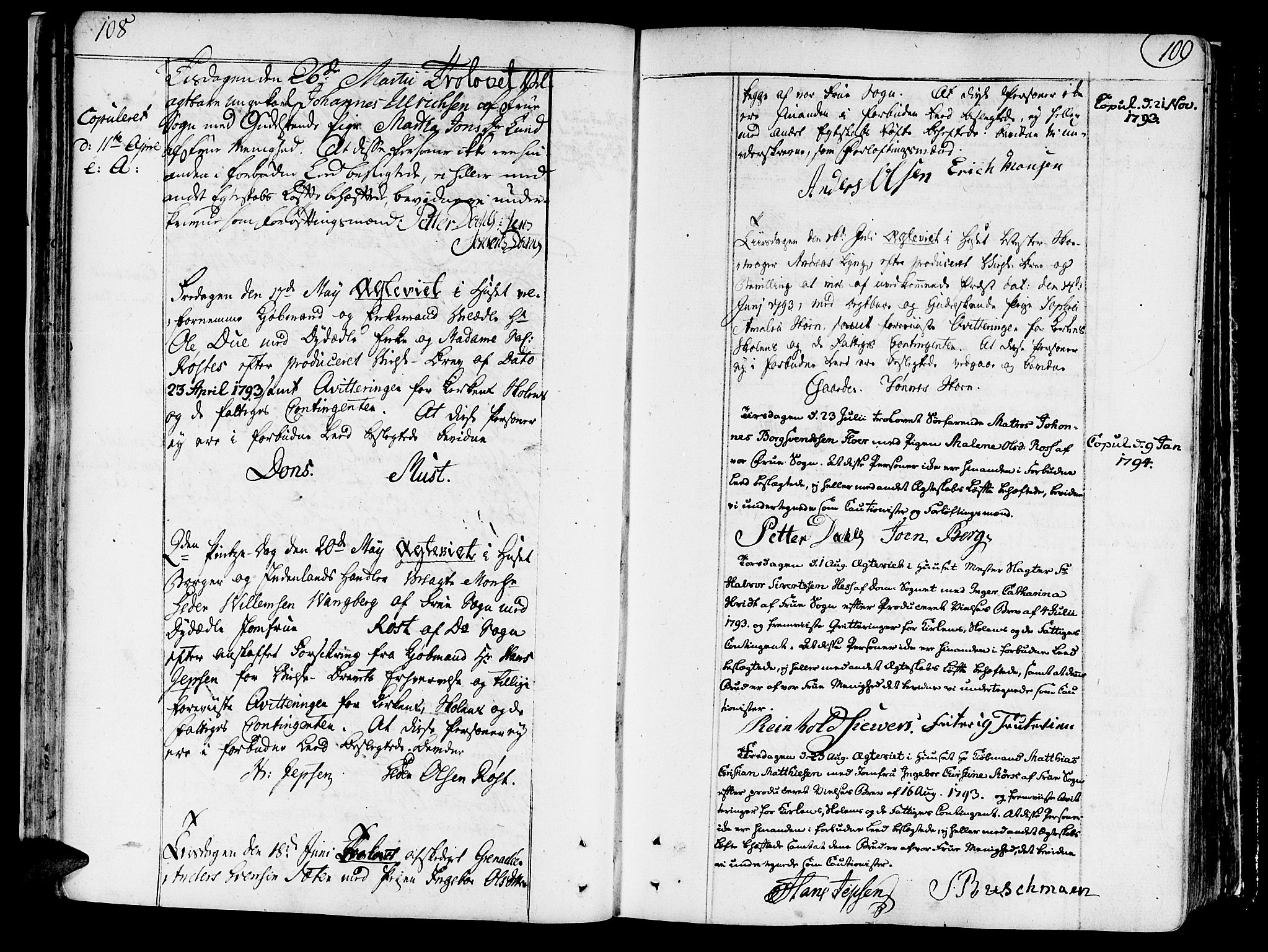 Ministerialprotokoller, klokkerbøker og fødselsregistre - Sør-Trøndelag, AV/SAT-A-1456/602/L0105: Ministerialbok nr. 602A03, 1774-1814, s. 108-109