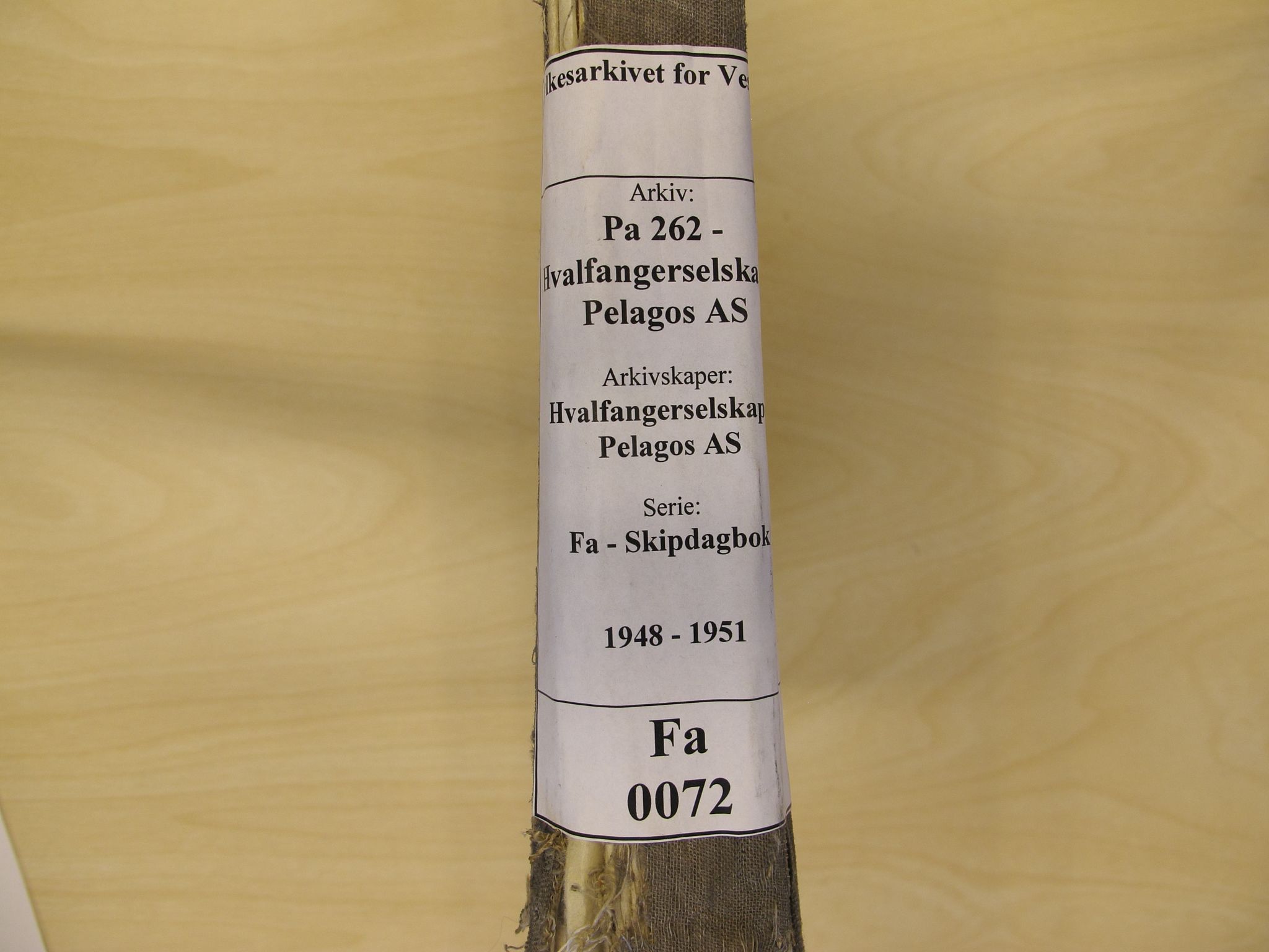 Pa 262 - Hvalfangerselskapet Pelagos AS, VEMU/A-1330/F/Fa/L0072: Gos XII, hb - dekksdagbokk kladd,, 1948-1951