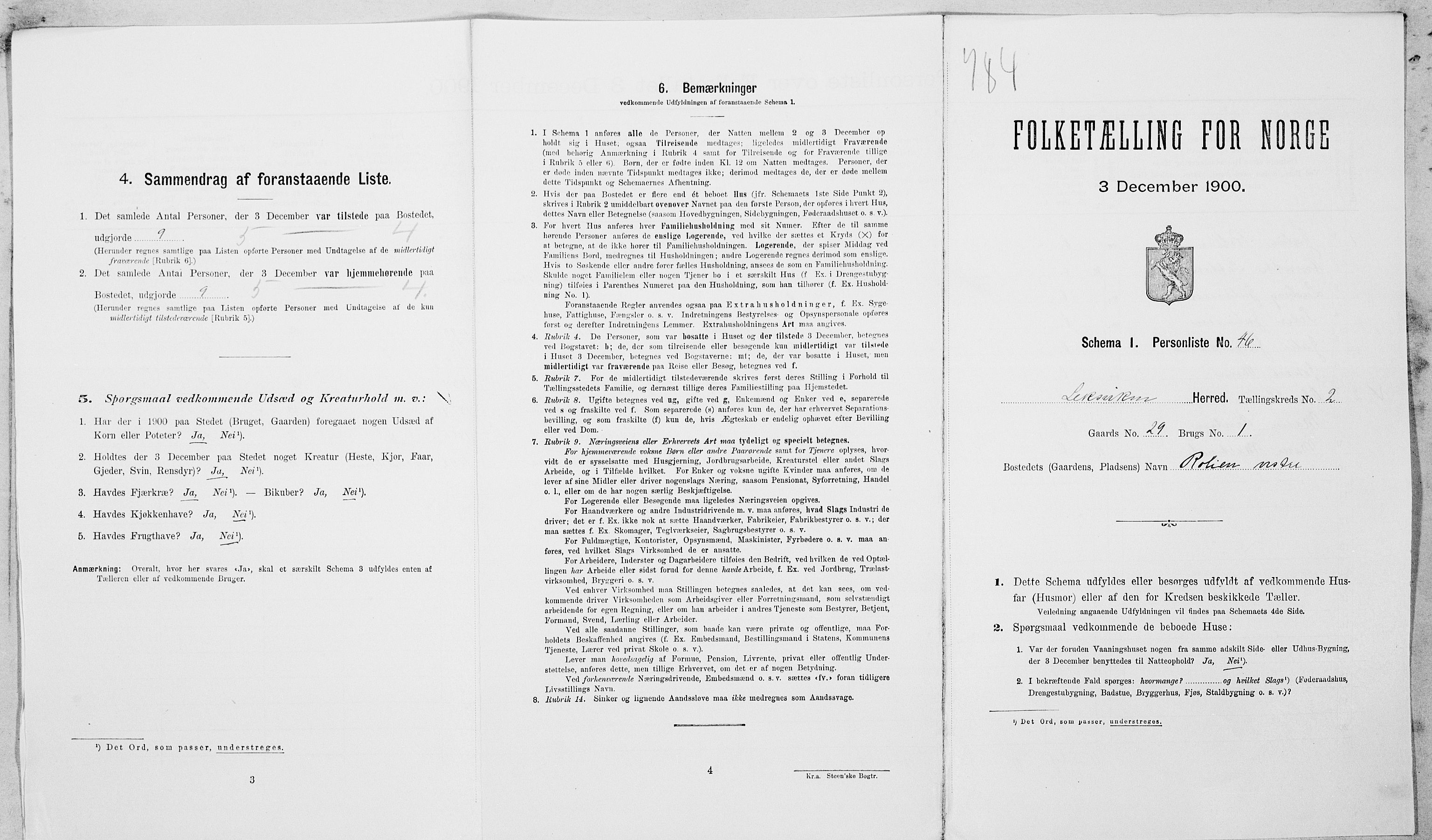 SAT, Folketelling 1900 for 1718 Leksvik herred, 1900, s. 250