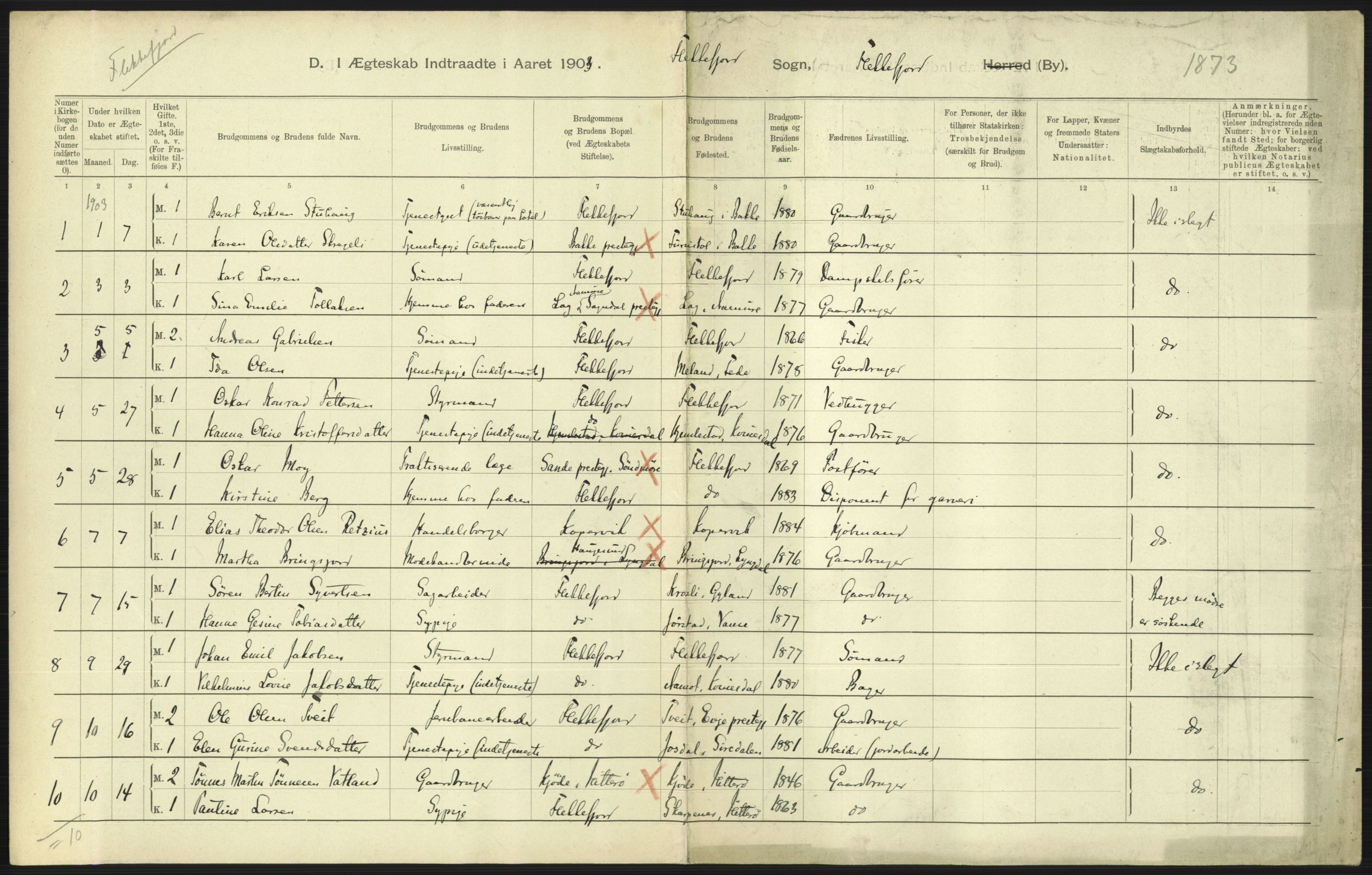 Statistisk sentralbyrå, Sosiodemografiske emner, Befolkning, AV/RA-S-2228/D/Df/Dfa/Dfaa/L0011: Lister og Mandal amt: Fødte, gifte, døde, 1903, s. 363