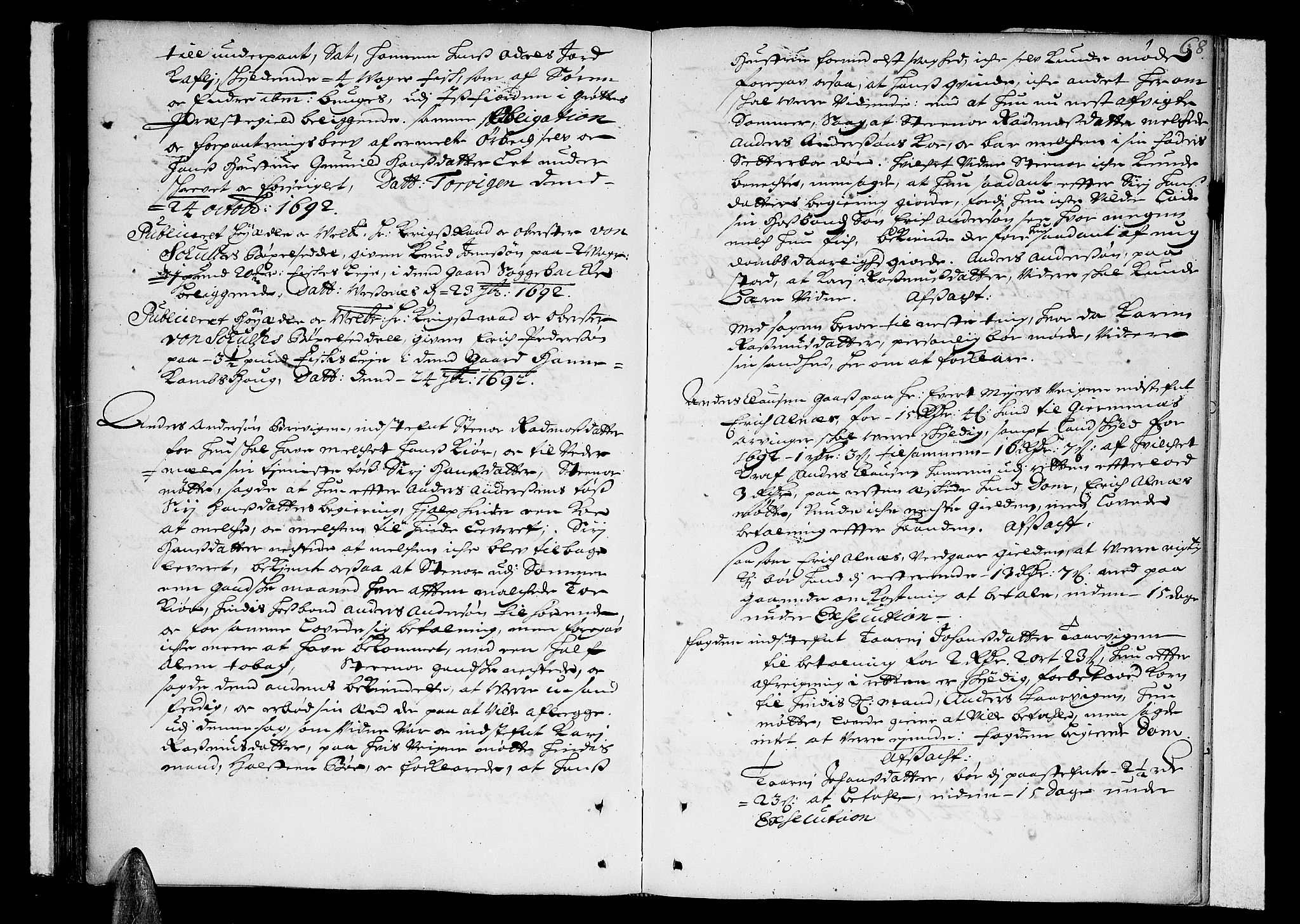 Romsdal sorenskriveri, SAT/A-4149/1/1/1A/L0002: Tingbok, 1690-1693, s. 67b-68a