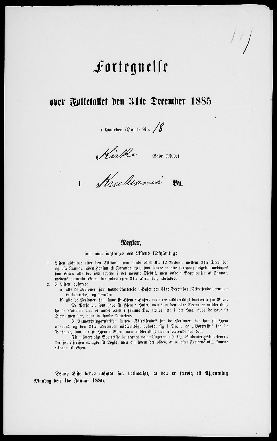 RA, Folketelling 1885 for 0301 Kristiania kjøpstad, 1885, s. 552