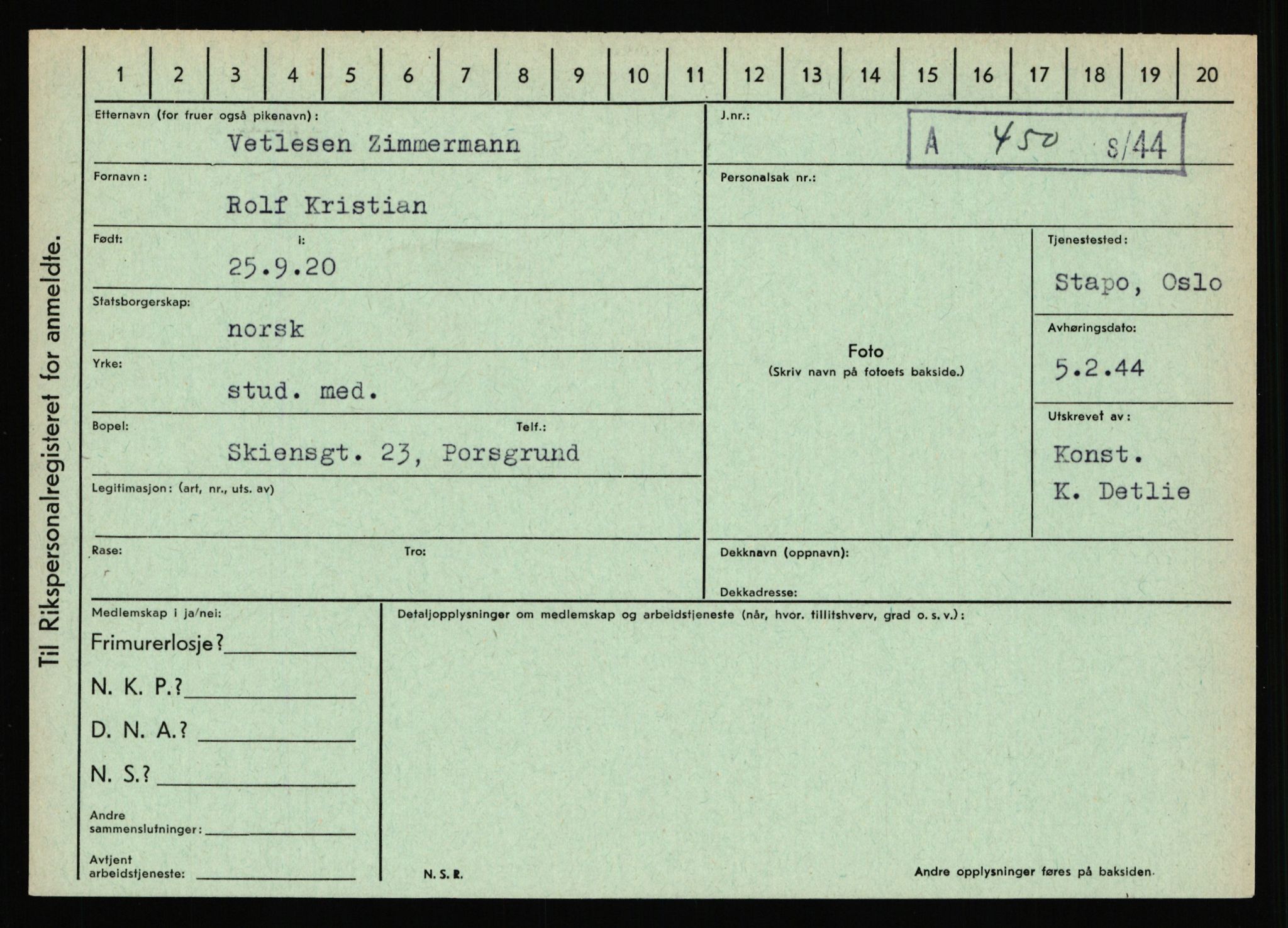 Statspolitiet - Hovedkontoret / Osloavdelingen, AV/RA-S-1329/C/Ca/L0016: Uberg - Øystese, 1943-1945, s. 3342