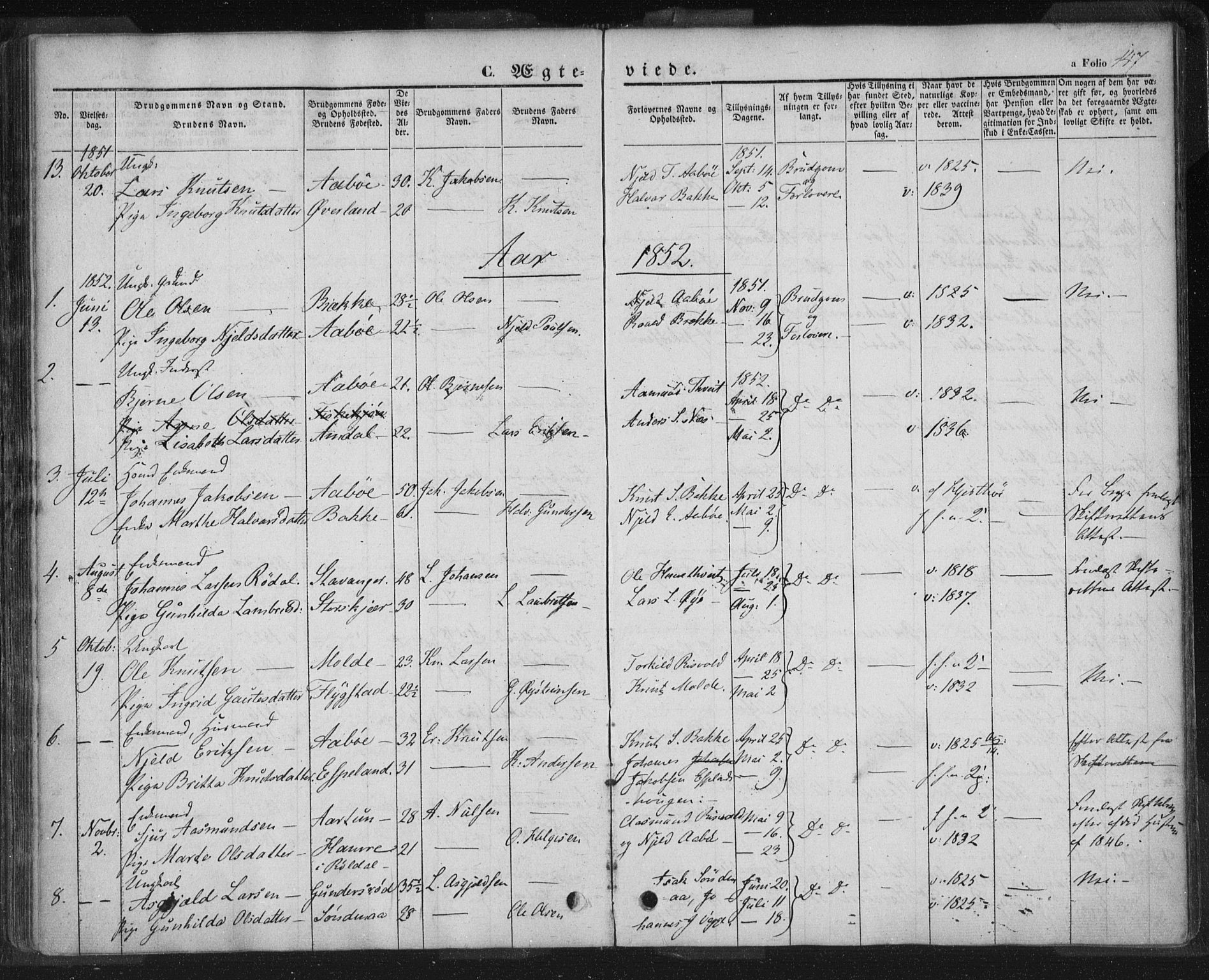 Sand sokneprestkontor, AV/SAST-A-101848/01/III/L0002: Ministerialbok nr. A 2, 1838-1859, s. 147