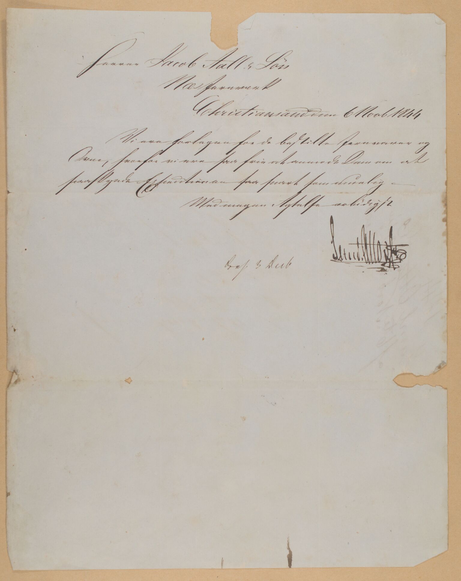 Familien Aalls privatarkiv , NESJ/NJM-005/E-00004/L0017: Inngående brev 1844, del 1, 1844