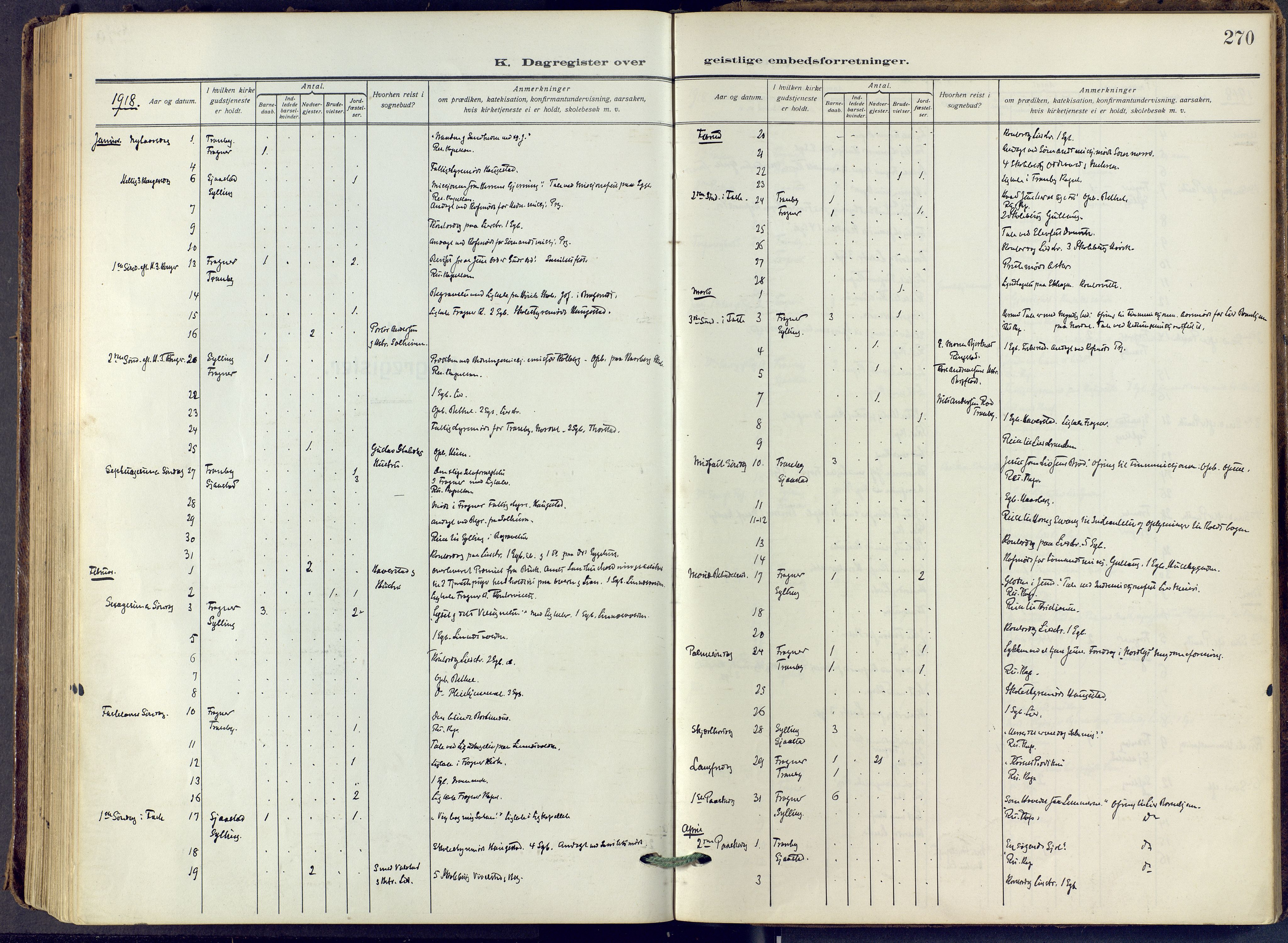 Lier kirkebøker, SAKO/A-230/F/Fa/L0019: Ministerialbok nr. I 19, 1918-1928, s. 270