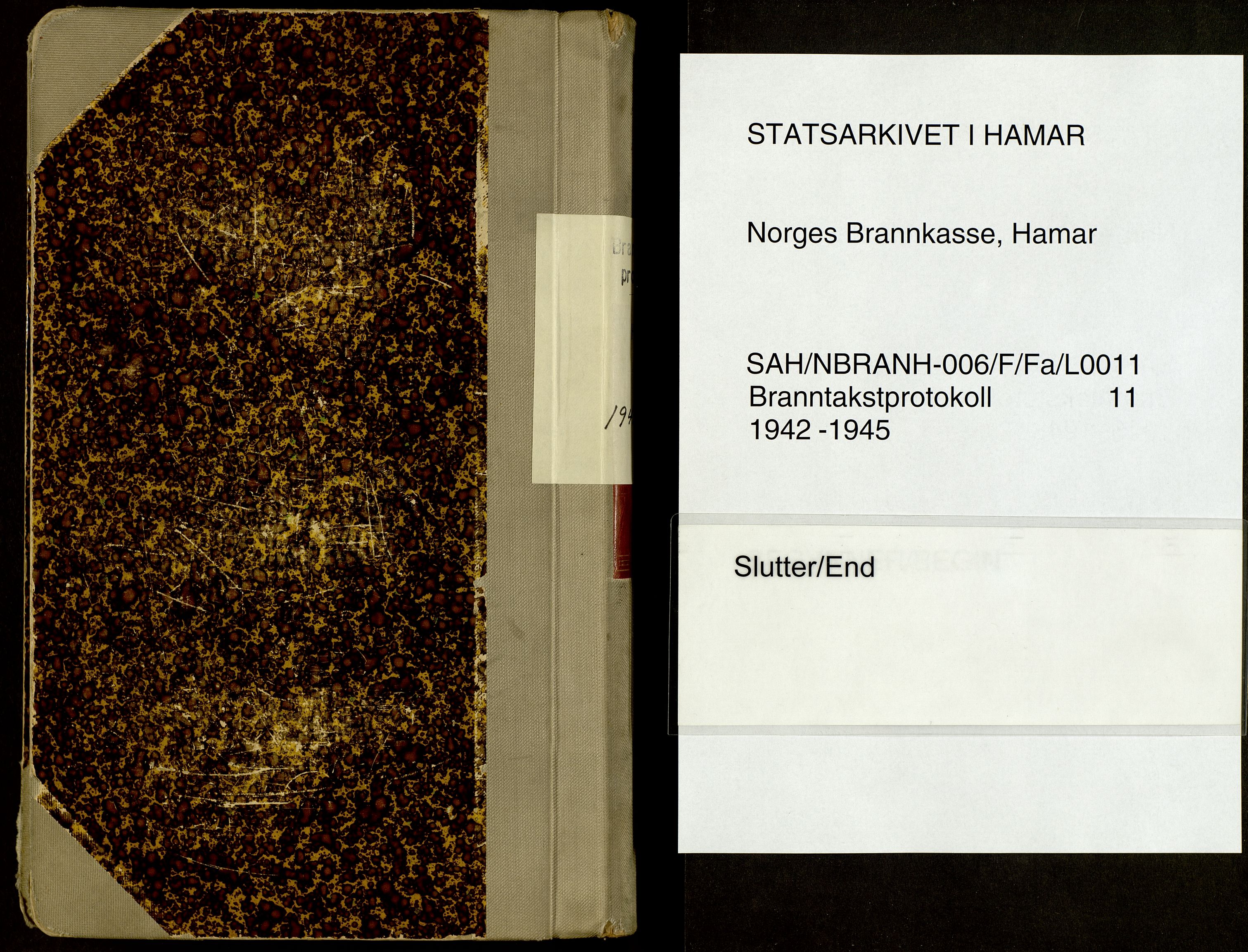 Norges Brannkasse, Hamar, SAH/NBRANH-006/F/Fa/L0011: Branntakstprotokoll, 1942-1945