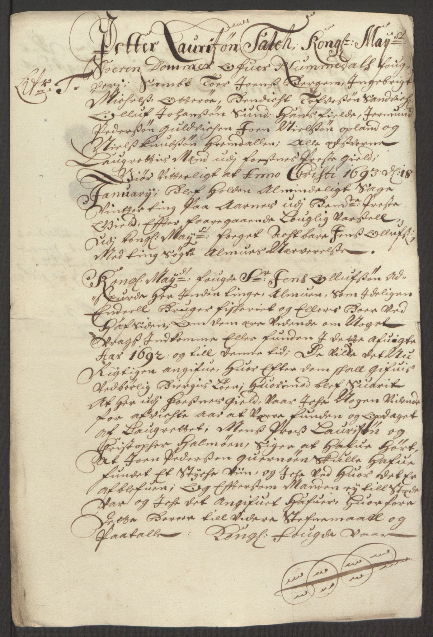 Rentekammeret inntil 1814, Reviderte regnskaper, Fogderegnskap, RA/EA-4092/R64/L4424: Fogderegnskap Namdal, 1692-1695, s. 128