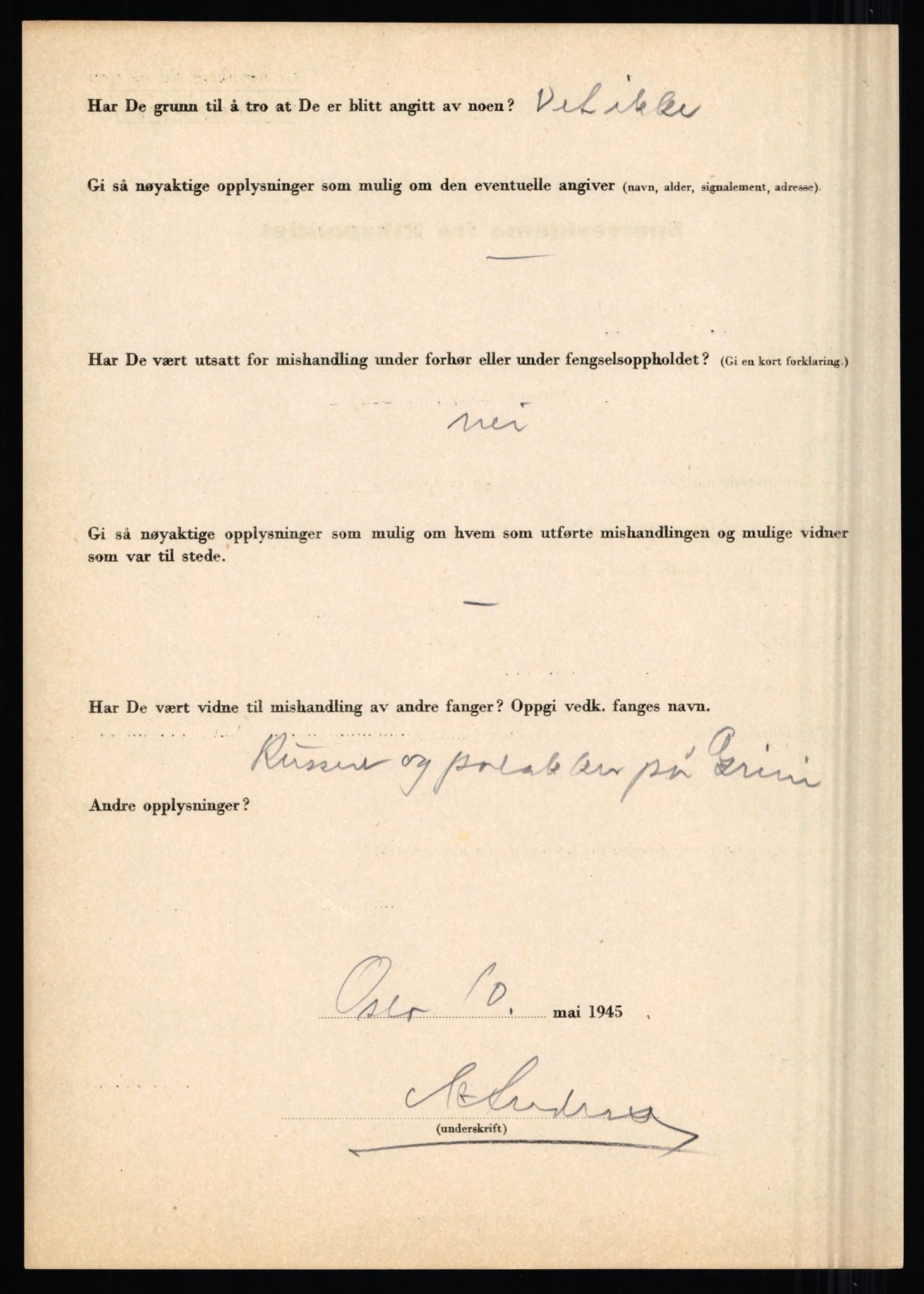 Rikspolitisjefen, AV/RA-S-1560/L/L0001: Abelseth, Rudolf - Berentsen, Odd, 1940-1945, s. 492