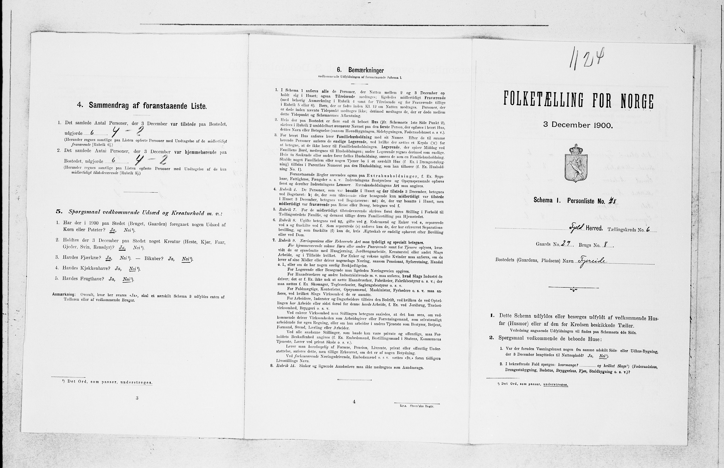 SAB, Folketelling 1900 for 1246 Fjell herred, 1900, s. 746