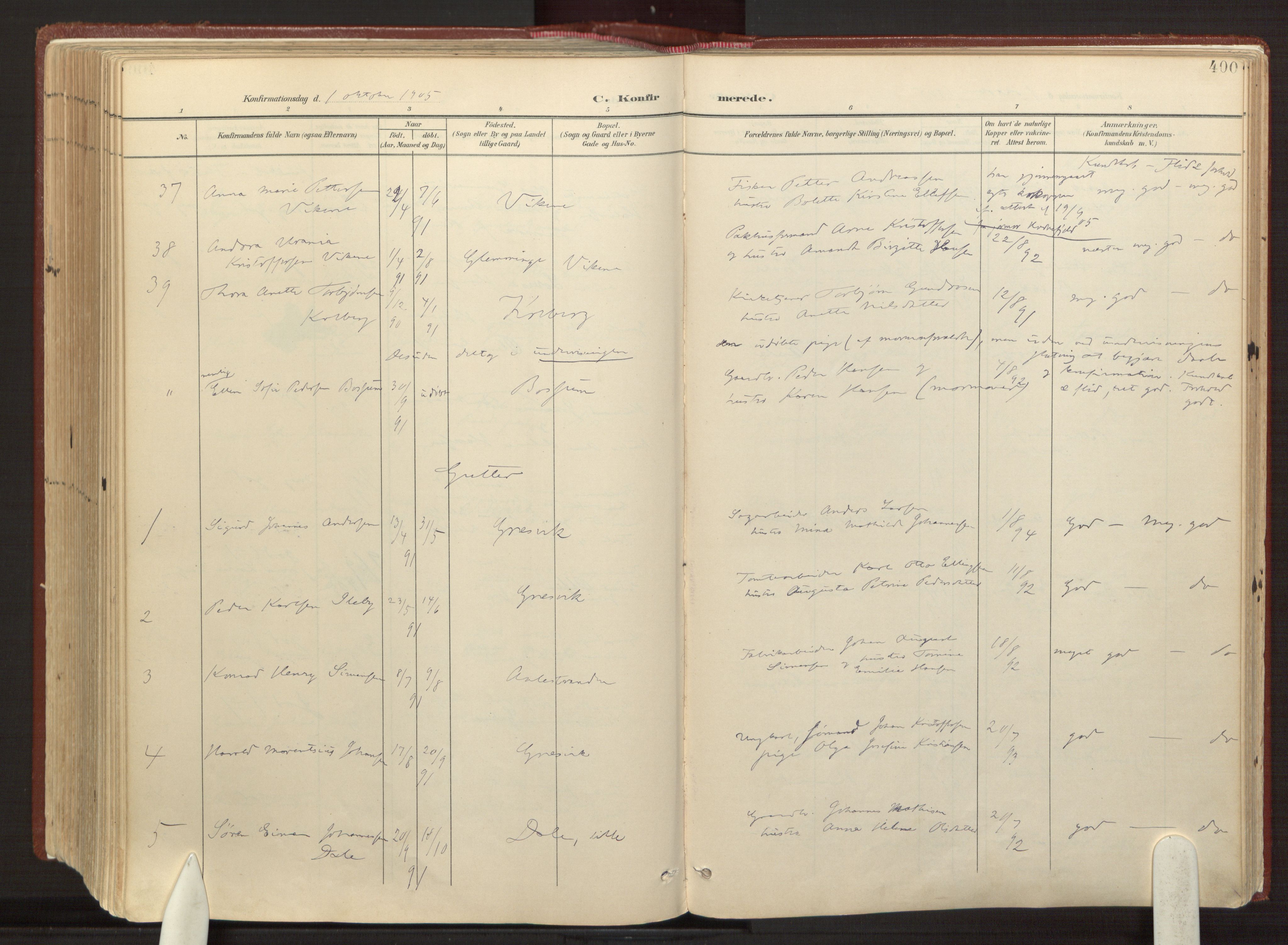 Onsøy prestekontor Kirkebøker, AV/SAO-A-10914/F/Fa/L0008: Ministerialbok nr. I 8, 1899-1923, s. 400