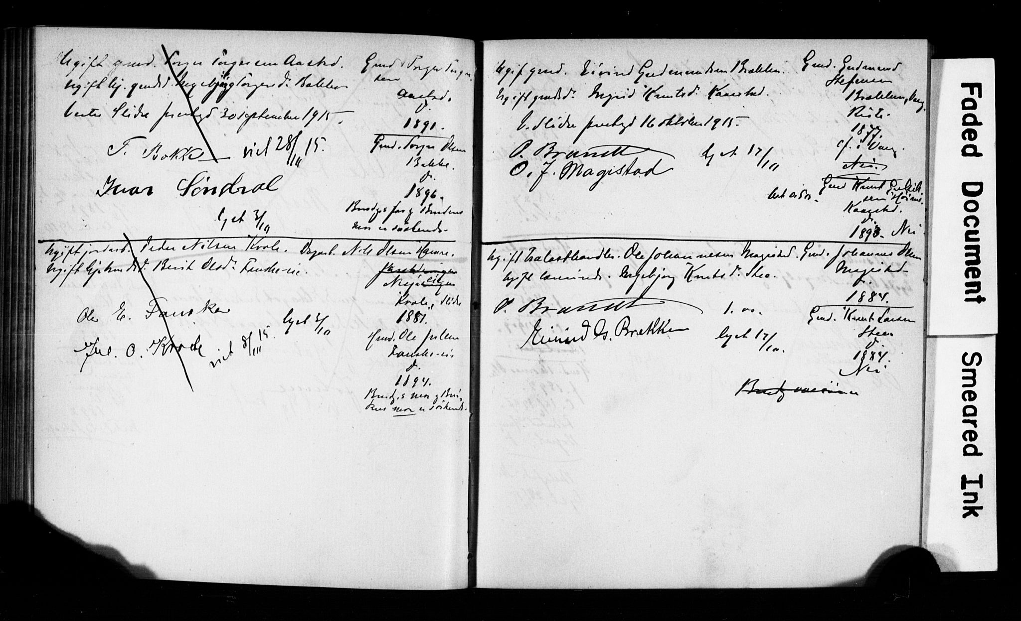 Vestre Slidre prestekontor, AV/SAH-PREST-136/I/Ie/Iea/L0001/0001: Lysningsprotokoll nr. 1, 1881-1919