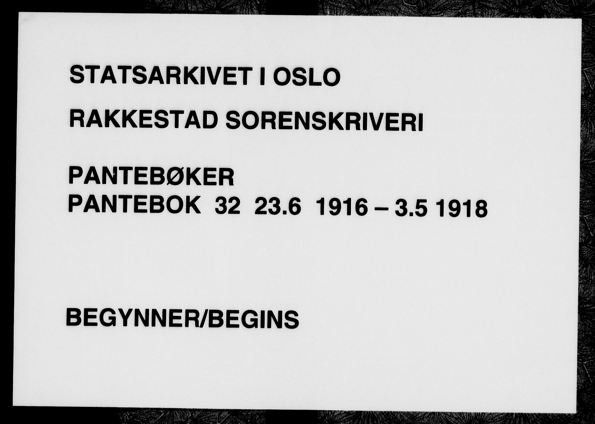 Rakkestad sorenskriveri, AV/SAO-A-10686/G/Gb/Gba/Gbaa/L0032: Pantebok nr. 32, 1916-1918