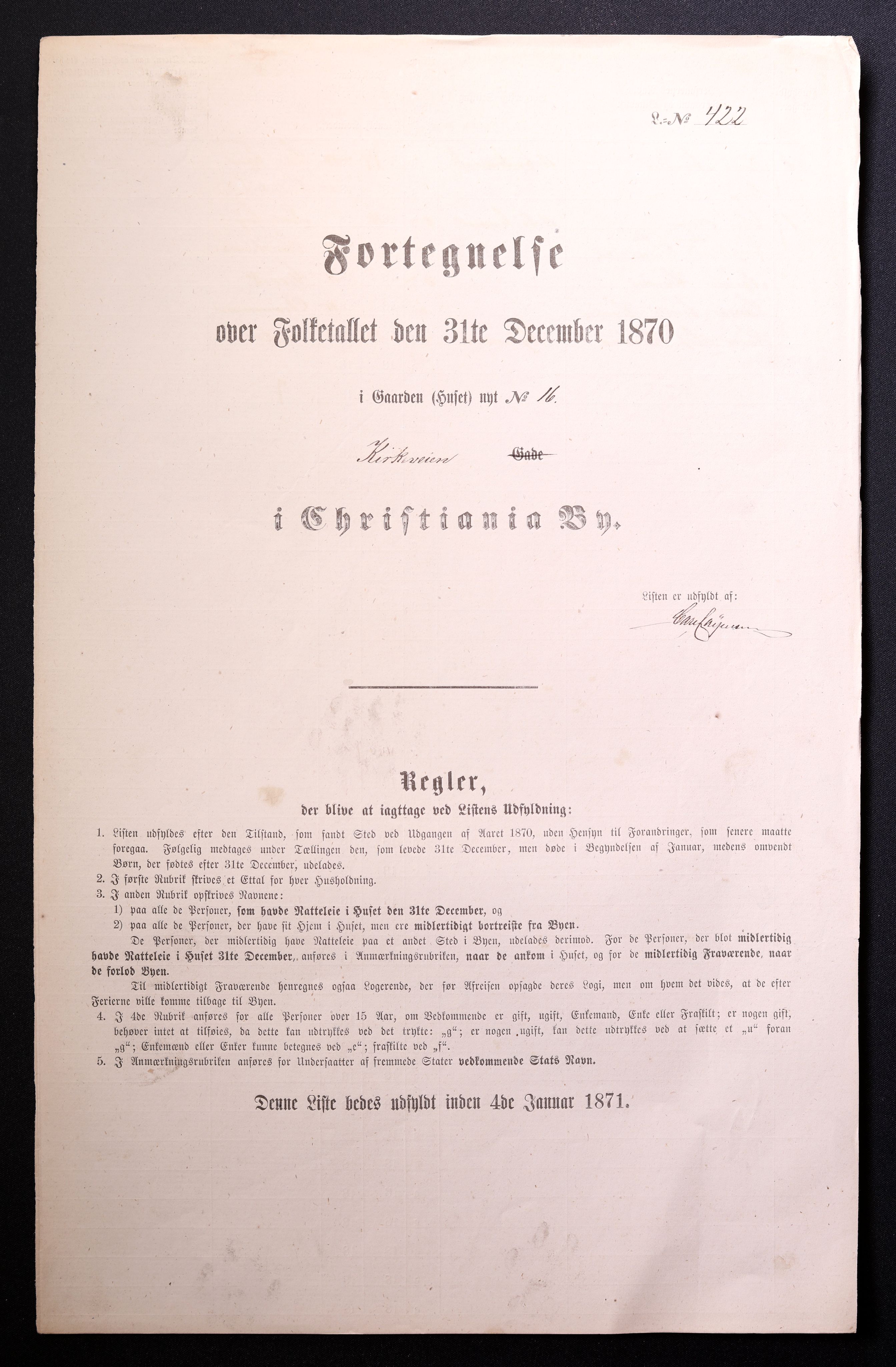 RA, Folketelling 1870 for 0301 Kristiania kjøpstad, 1870, s. 1534