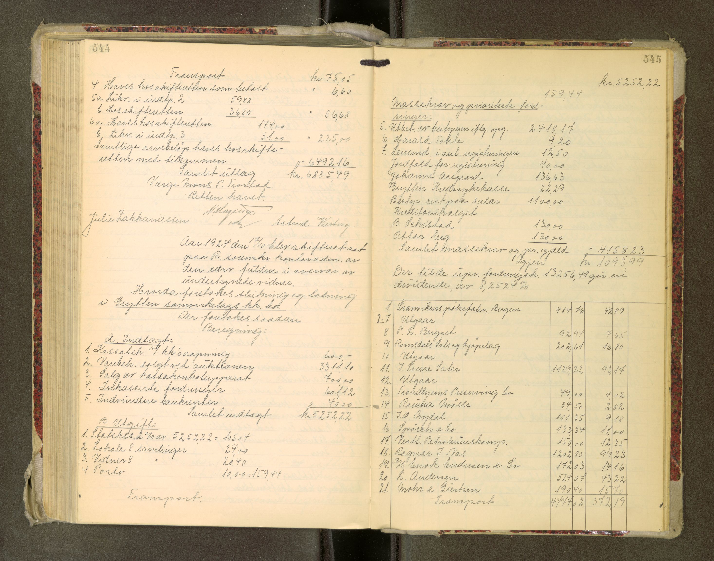 Romsdal sorenskriveri, AV/SAT-A-4149/1/3/3A/L0022: Skifteutlodnings Protokoll, 1920-1924, s. 544-545