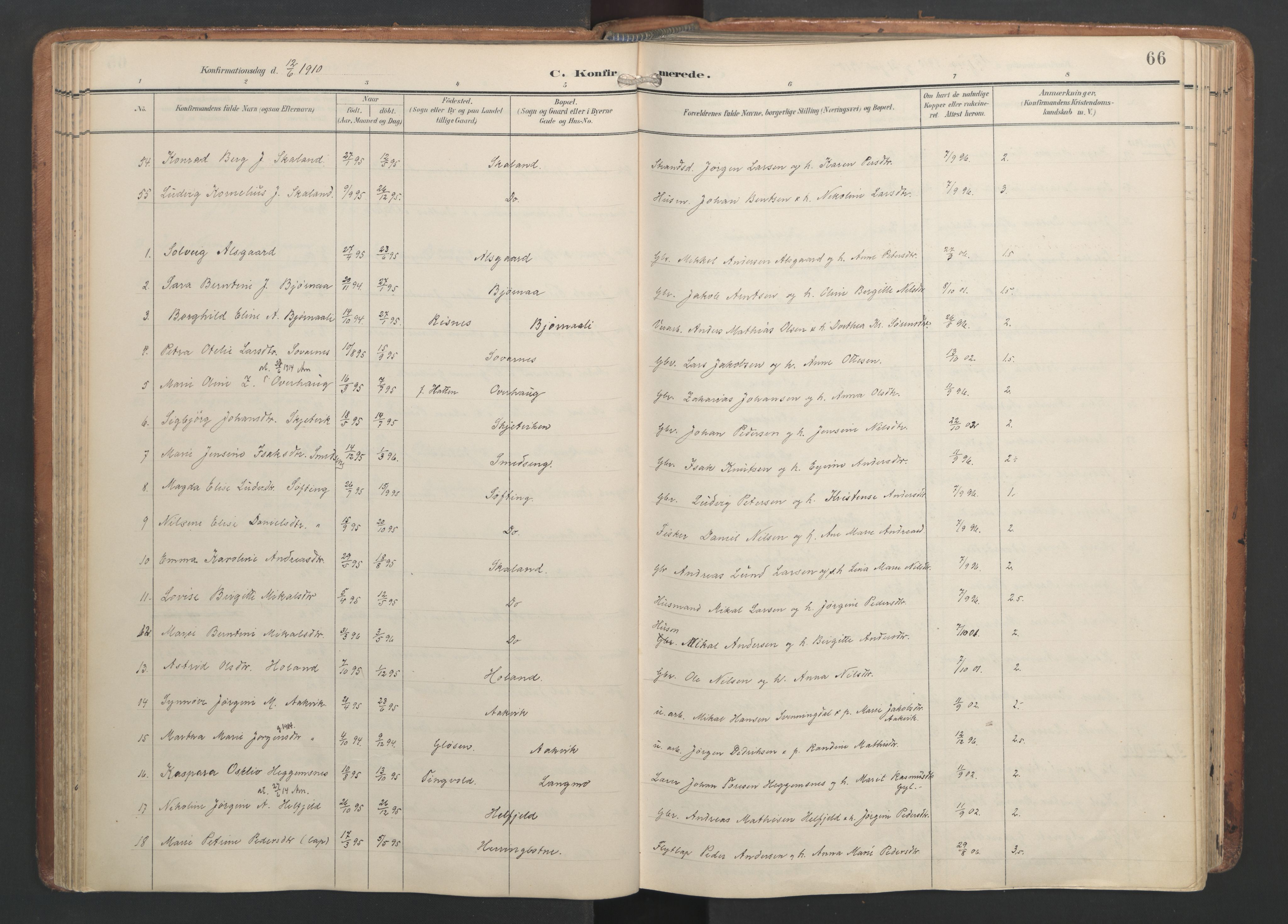 Ministerialprotokoller, klokkerbøker og fødselsregistre - Nordland, AV/SAT-A-1459/820/L0298: Ministerialbok nr. 820A19, 1897-1915, s. 66