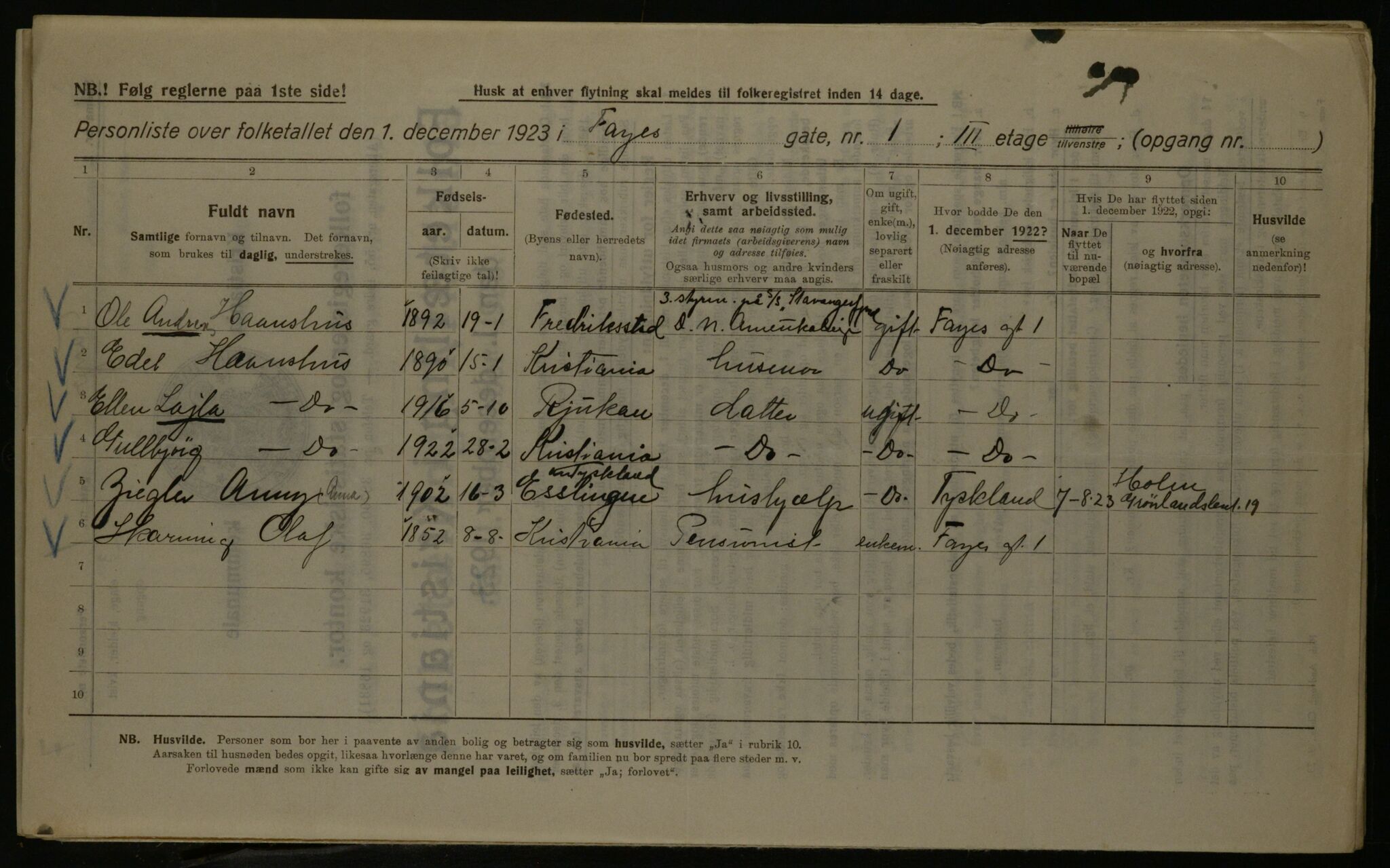 OBA, Kommunal folketelling 1.12.1923 for Kristiania, 1923, s. 26859