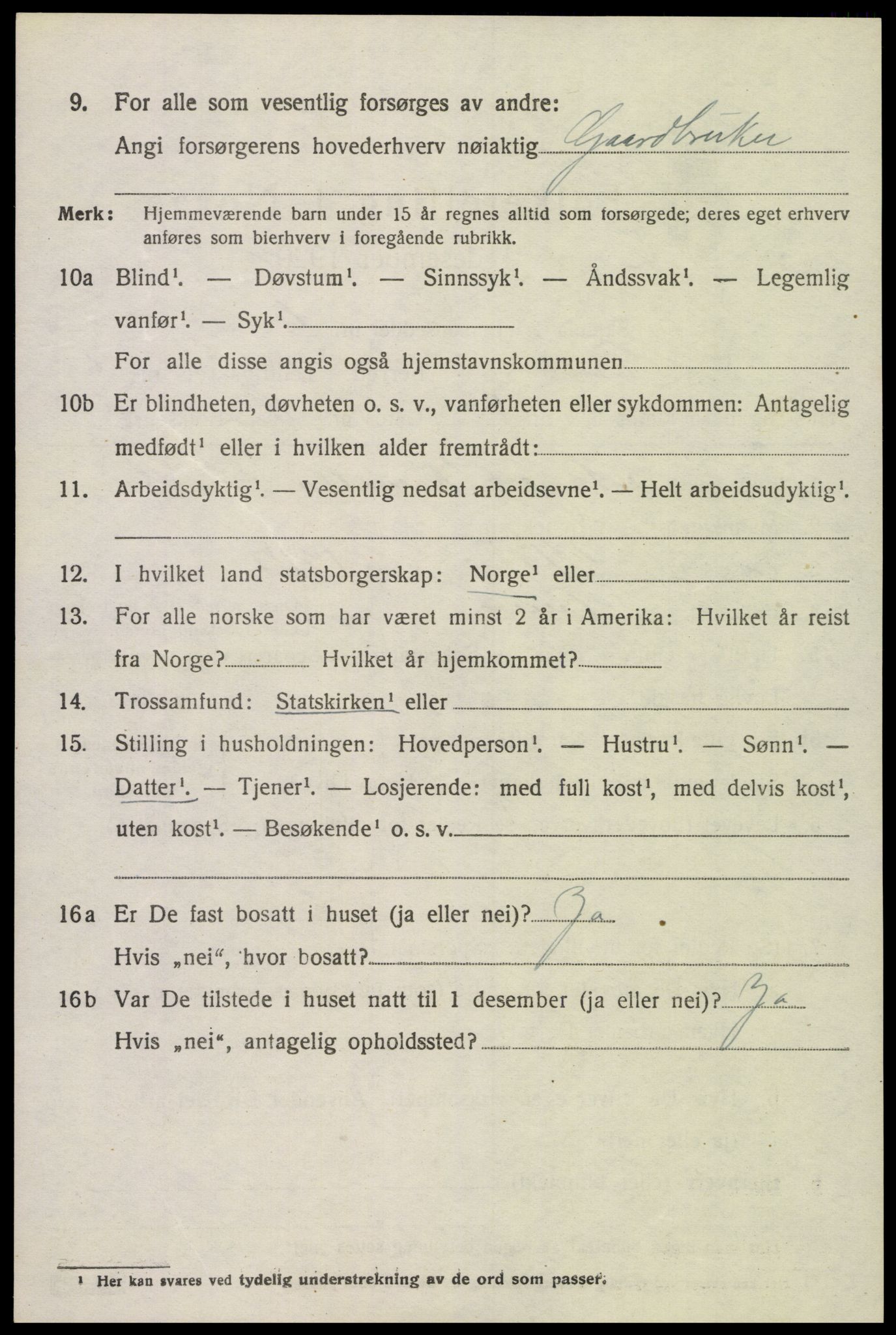 SAK, Folketelling 1920 for 1013 Tveit herred, 1920, s. 3177