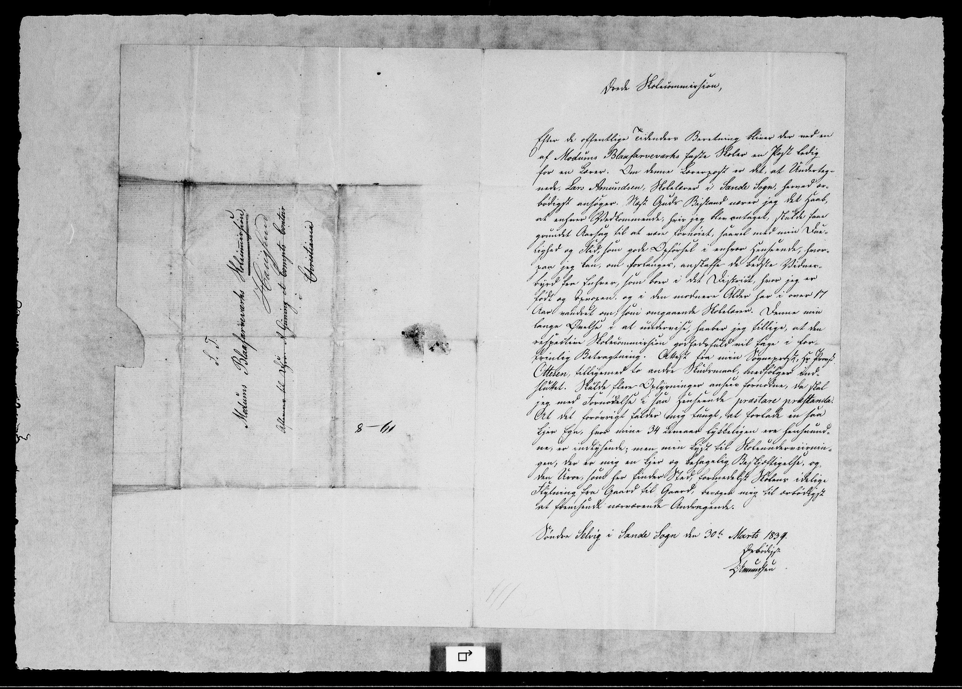 Modums Blaafarveværk, RA/PA-0157/G/Gb/L0123/0001: -- / Innkomne brev A - F, 1839-1840, s. 4