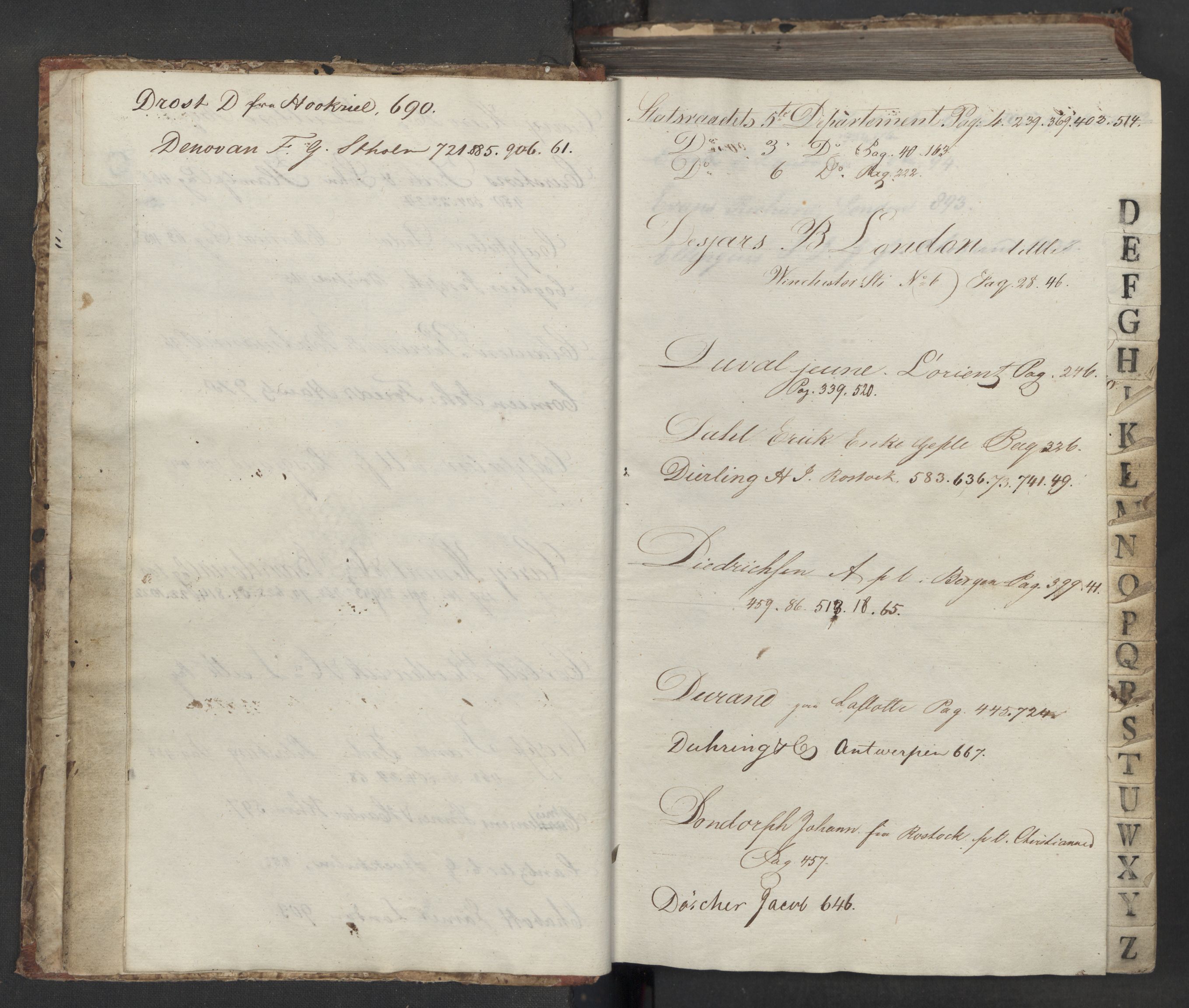Hoë, Herman & Co, AV/SAT-PA-0280/11/L0013: Kopibok, utenriks, 1815-1821