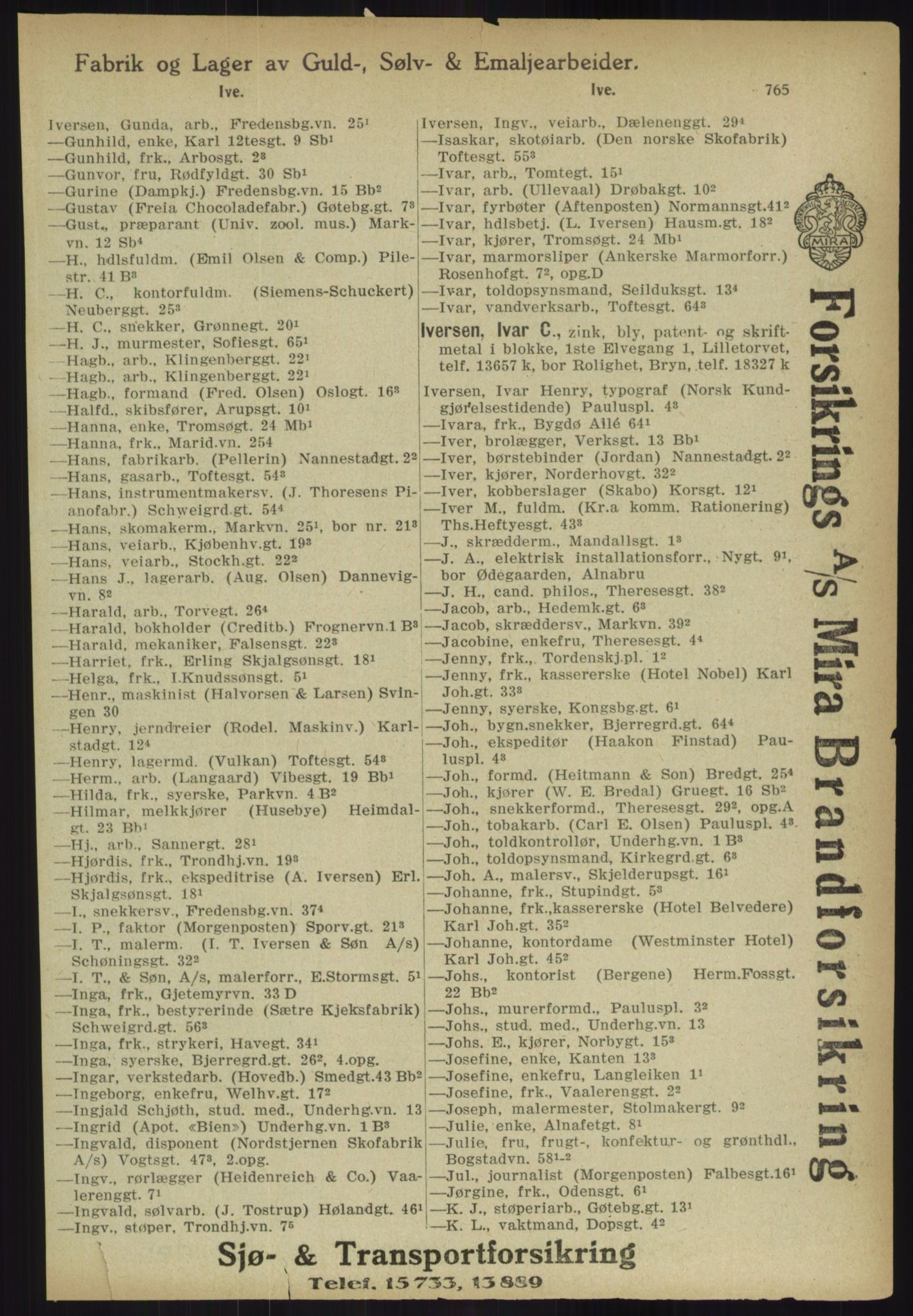 Kristiania/Oslo adressebok, PUBL/-, 1918, s. 790