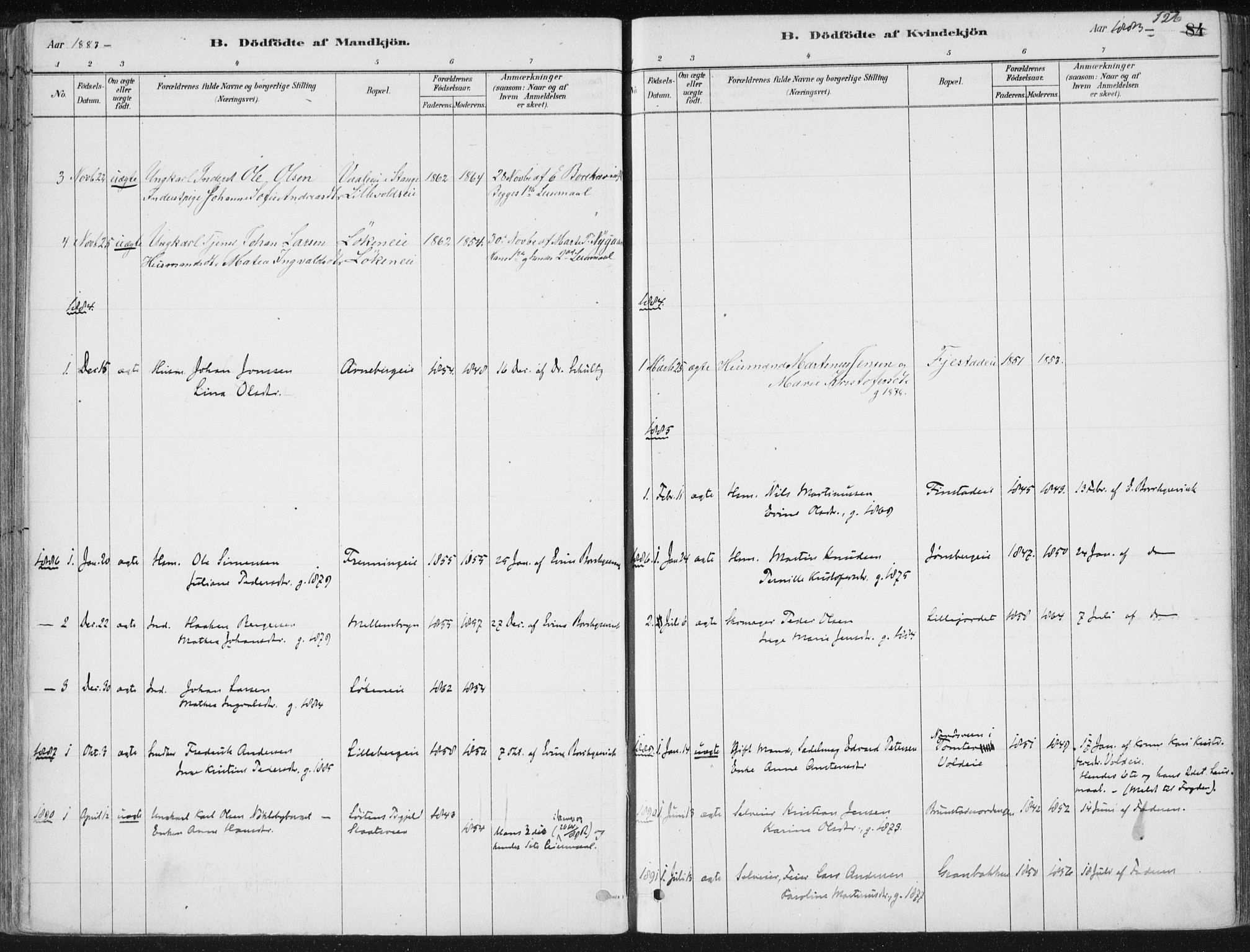 Romedal prestekontor, AV/SAH-PREST-004/K/L0010: Ministerialbok nr. 10, 1880-1895, s. 126