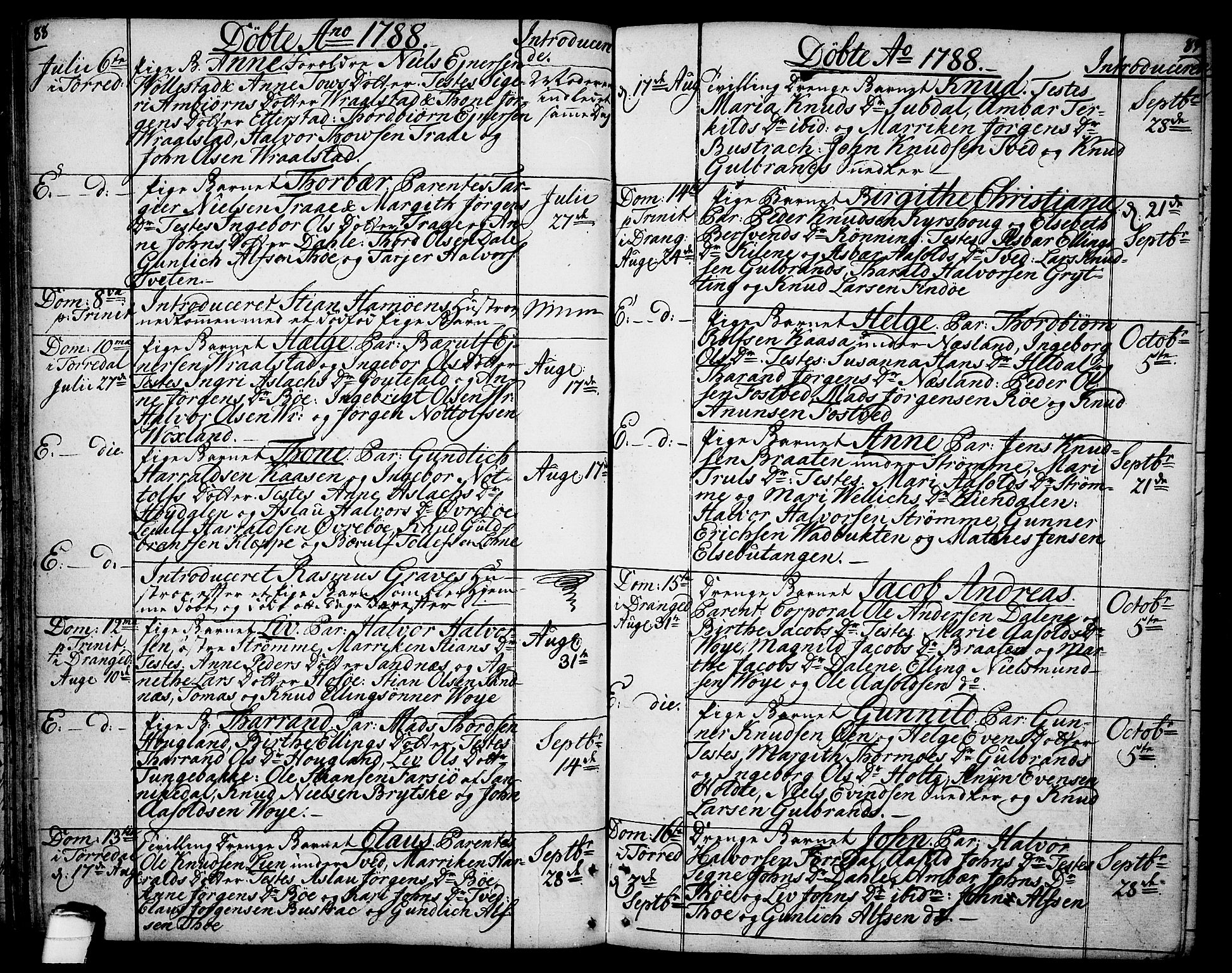 Drangedal kirkebøker, SAKO/A-258/F/Fa/L0003: Ministerialbok nr. 3, 1768-1814, s. 88-89