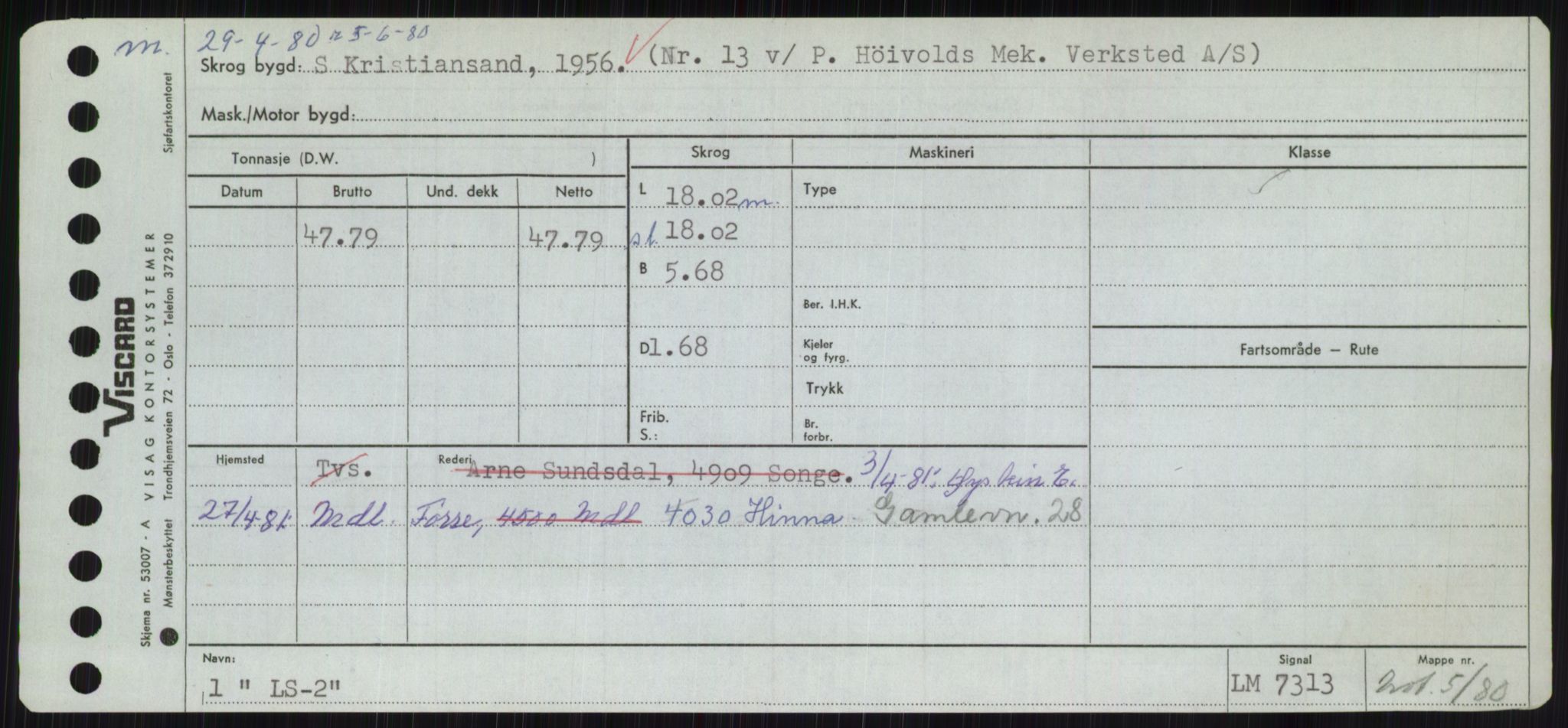 Sjøfartsdirektoratet med forløpere, Skipsmålingen, RA/S-1627/H/Hc/L0001: Lektere, A-Y, s. 269