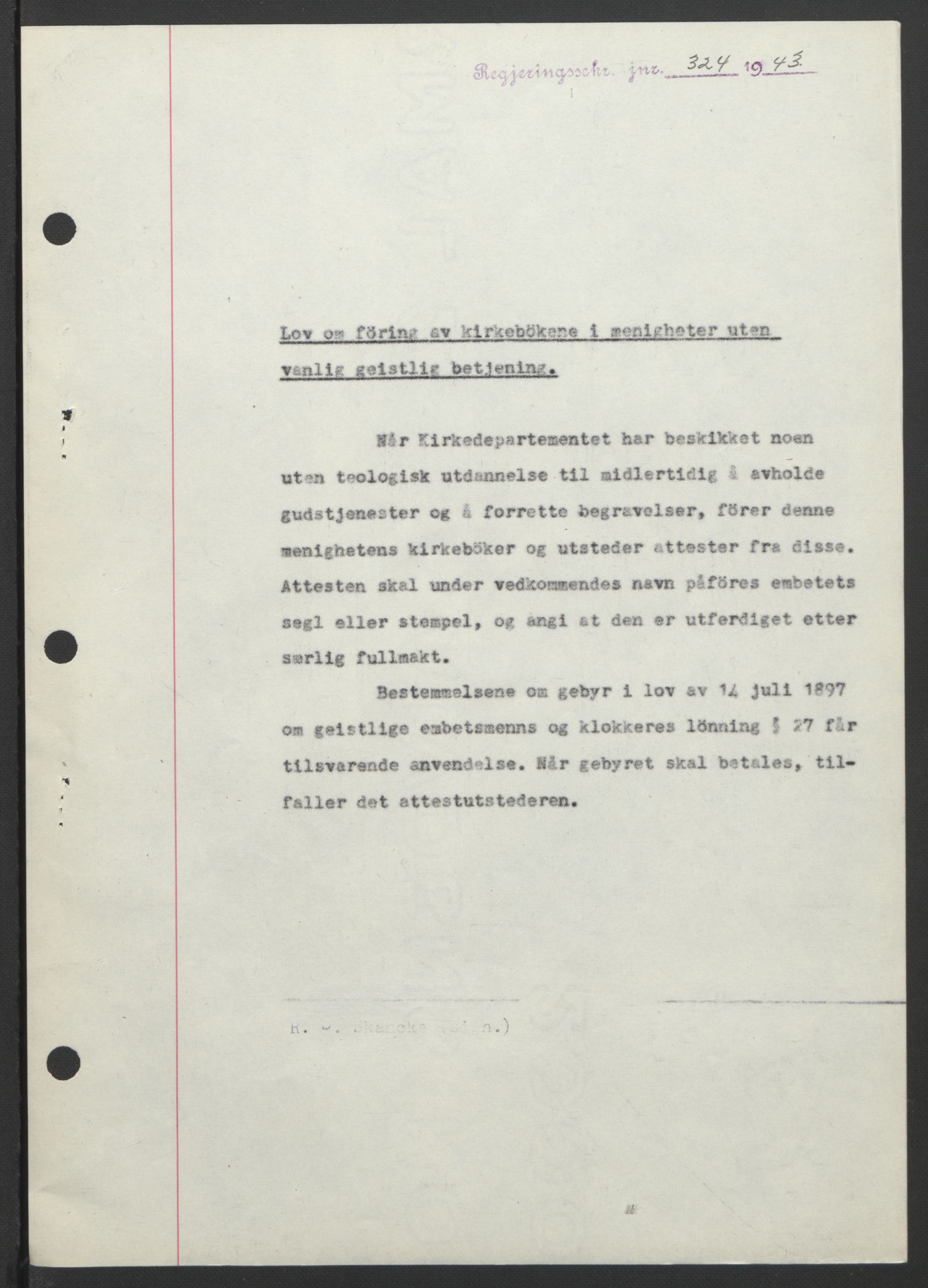 NS-administrasjonen 1940-1945 (Statsrådsekretariatet, de kommisariske statsråder mm), RA/S-4279/D/Db/L0099: Lover, 1943, s. 622