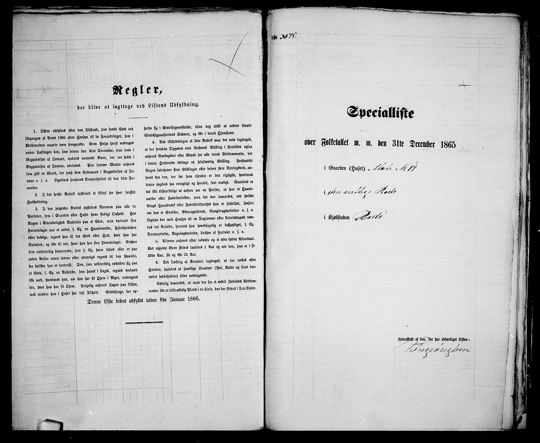 RA, Folketelling 1865 for 1804B Bodø prestegjeld, Bodø kjøpstad, 1865, s. 139