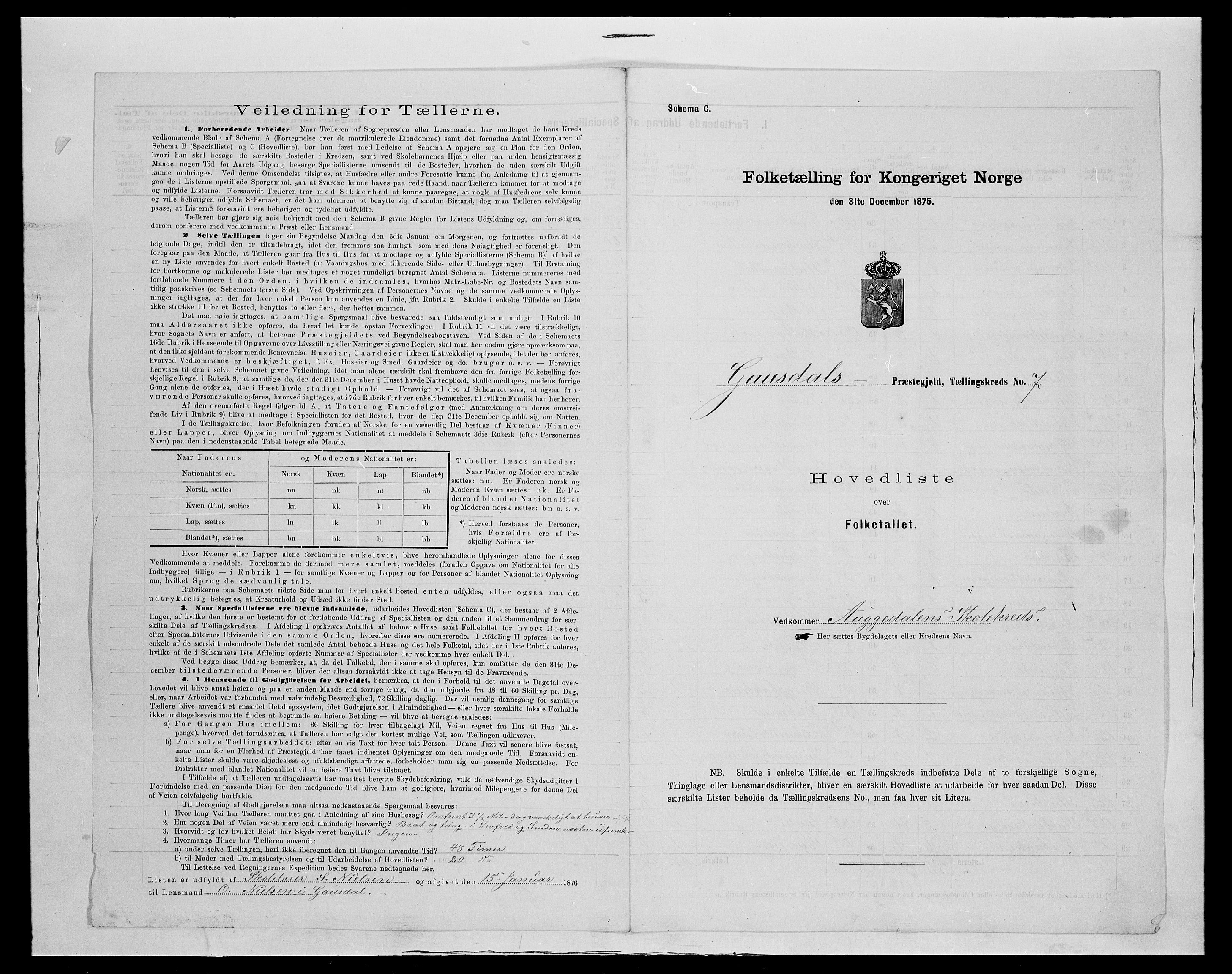 SAH, Folketelling 1875 for 0522P Gausdal prestegjeld, 1875, s. 44