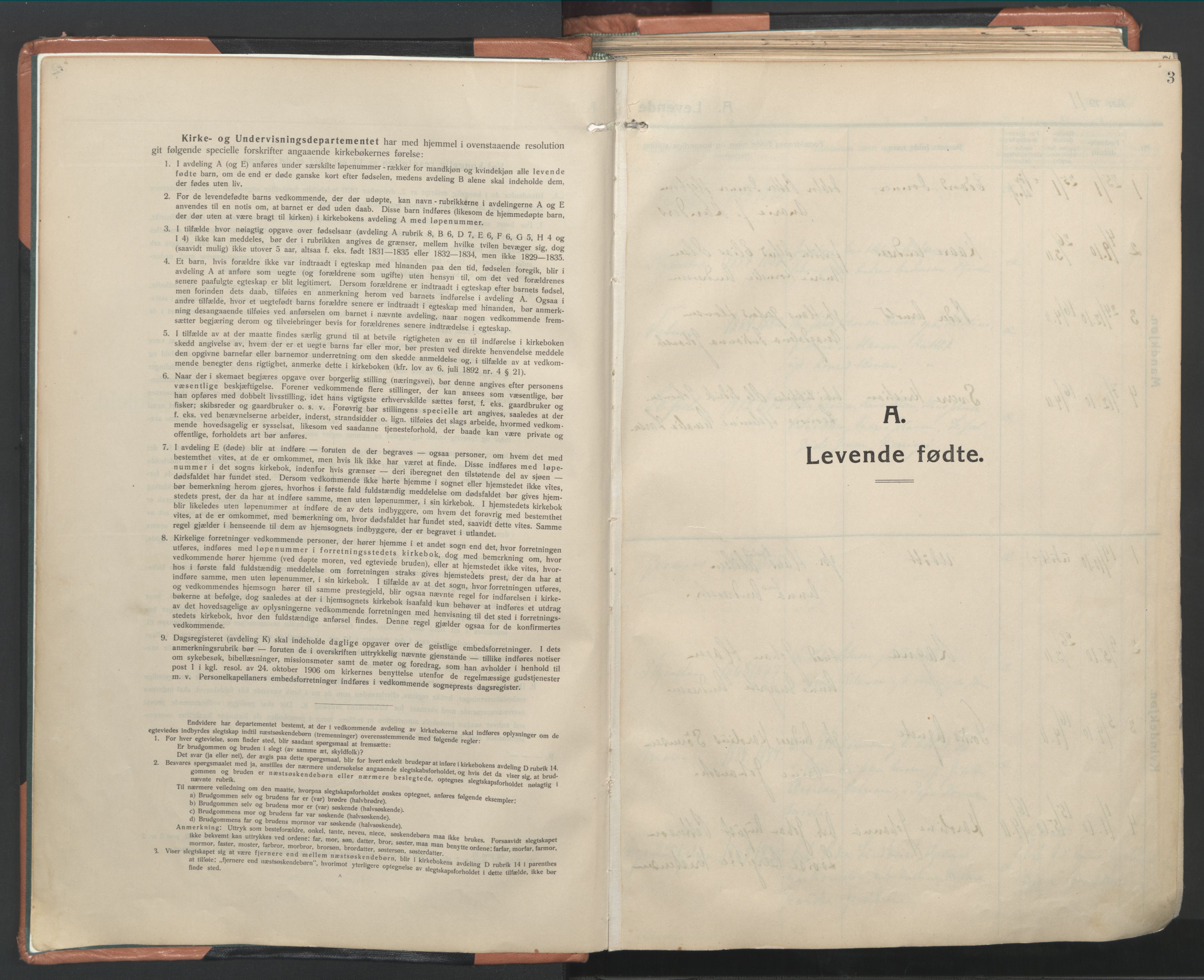 Ministerialprotokoller, klokkerbøker og fødselsregistre - Nordland, AV/SAT-A-1459/849/L0698: Ministerialbok nr. 849A09, 1911-1924, s. 3