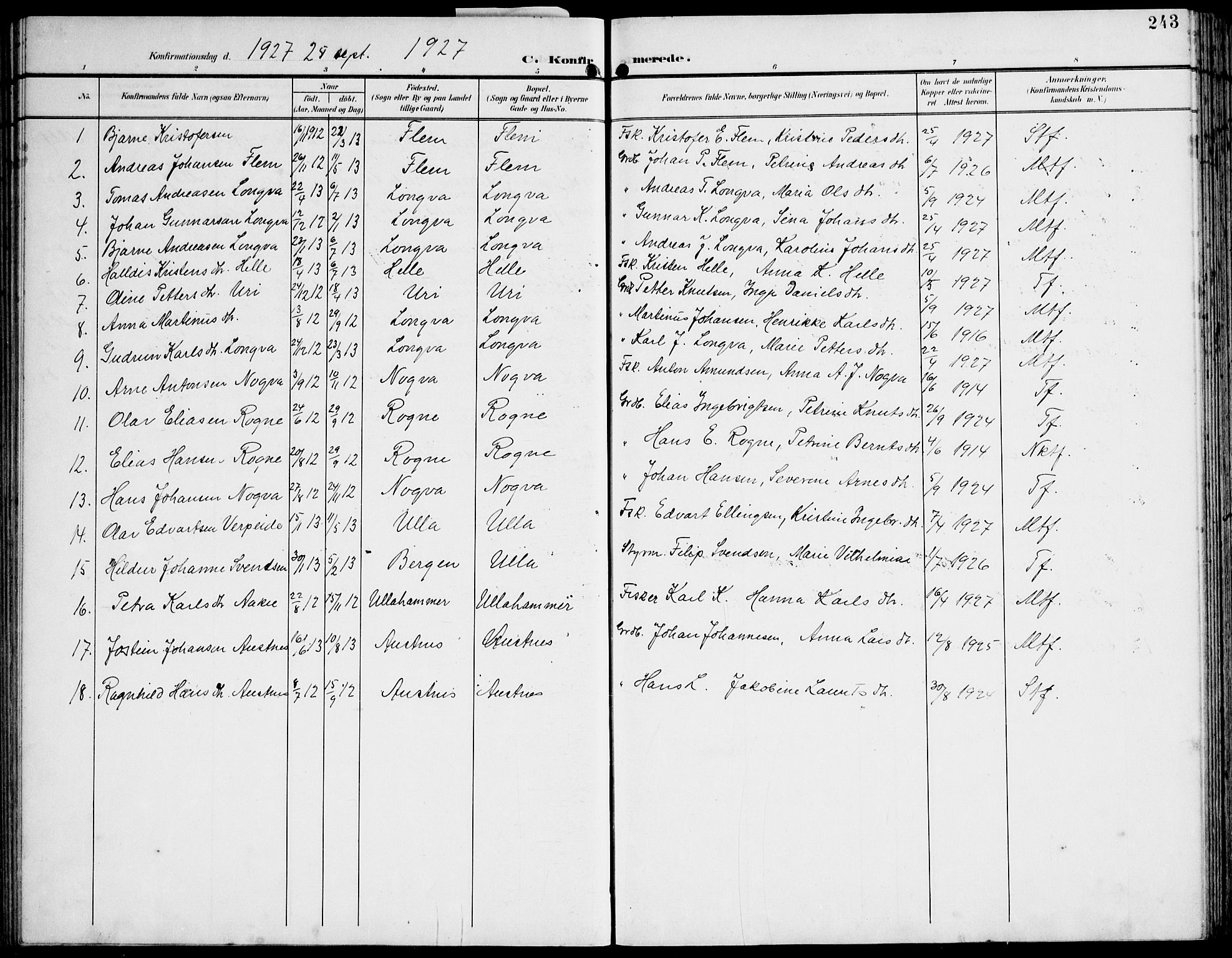 Ministerialprotokoller, klokkerbøker og fødselsregistre - Møre og Romsdal, AV/SAT-A-1454/536/L0511: Klokkerbok nr. 536C06, 1899-1944, s. 243