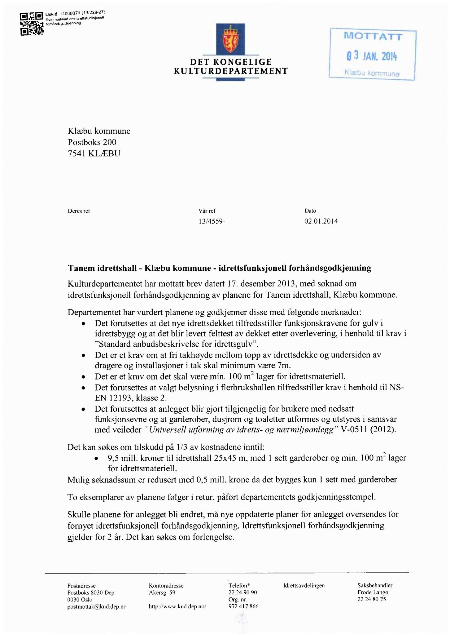 Klæbu Kommune, TRKO/KK/02-FS/L007: Formannsskapet - Møtedokumenter, 2014, s. 1199