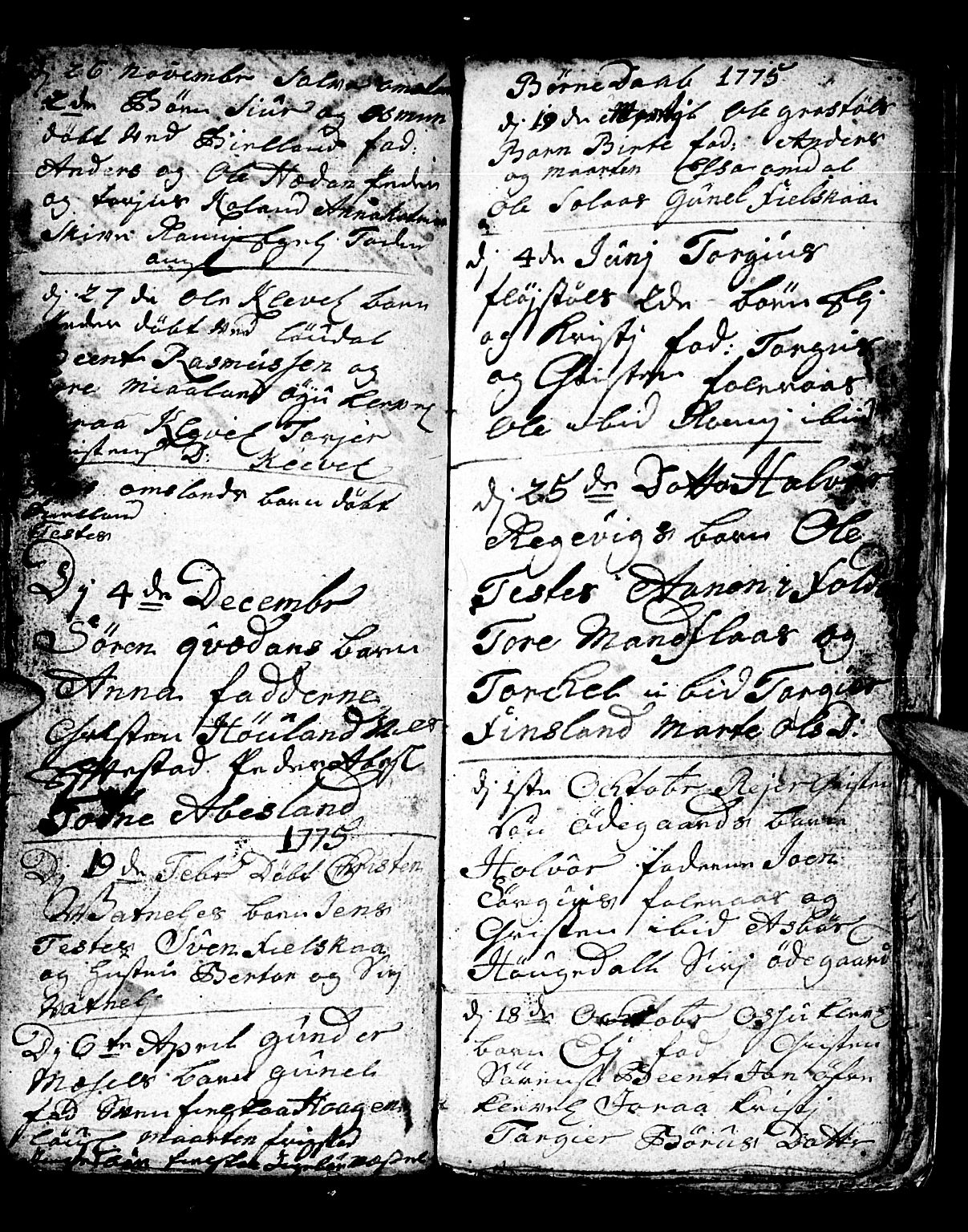 Bjelland sokneprestkontor, SAK/1111-0005/F/Fb/Fbb/L0001: Klokkerbok nr. B 1, 1732-1782, s. 104