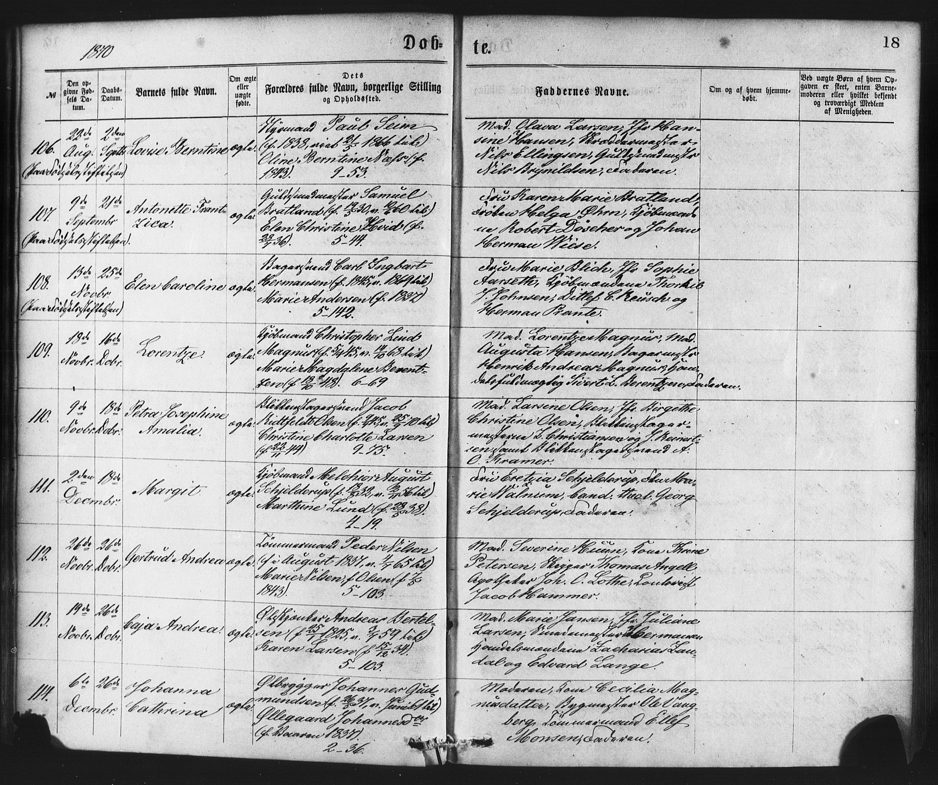 Nykirken Sokneprestembete, AV/SAB-A-77101/H/Haa/L0017: Ministerialbok nr. B 4, 1870-1884, s. 18