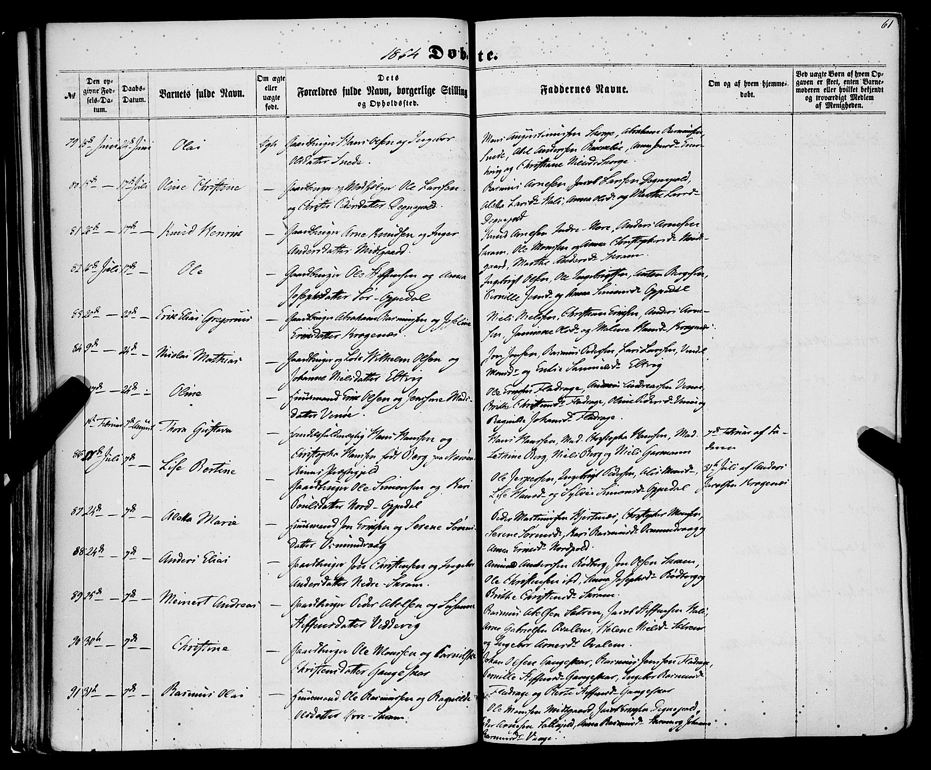 Selje sokneprestembete, AV/SAB-A-99938/H/Ha/Haa/Haaa: Ministerialbok nr. A 11, 1858-1870, s. 61