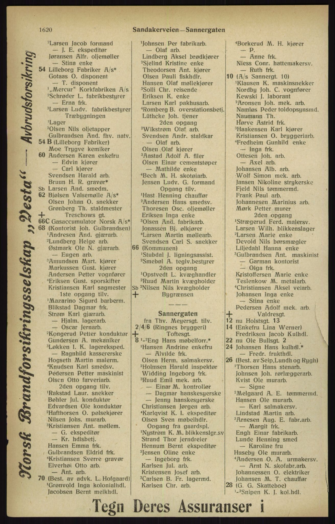 Kristiania/Oslo adressebok, PUBL/-, 1916, s. 1620