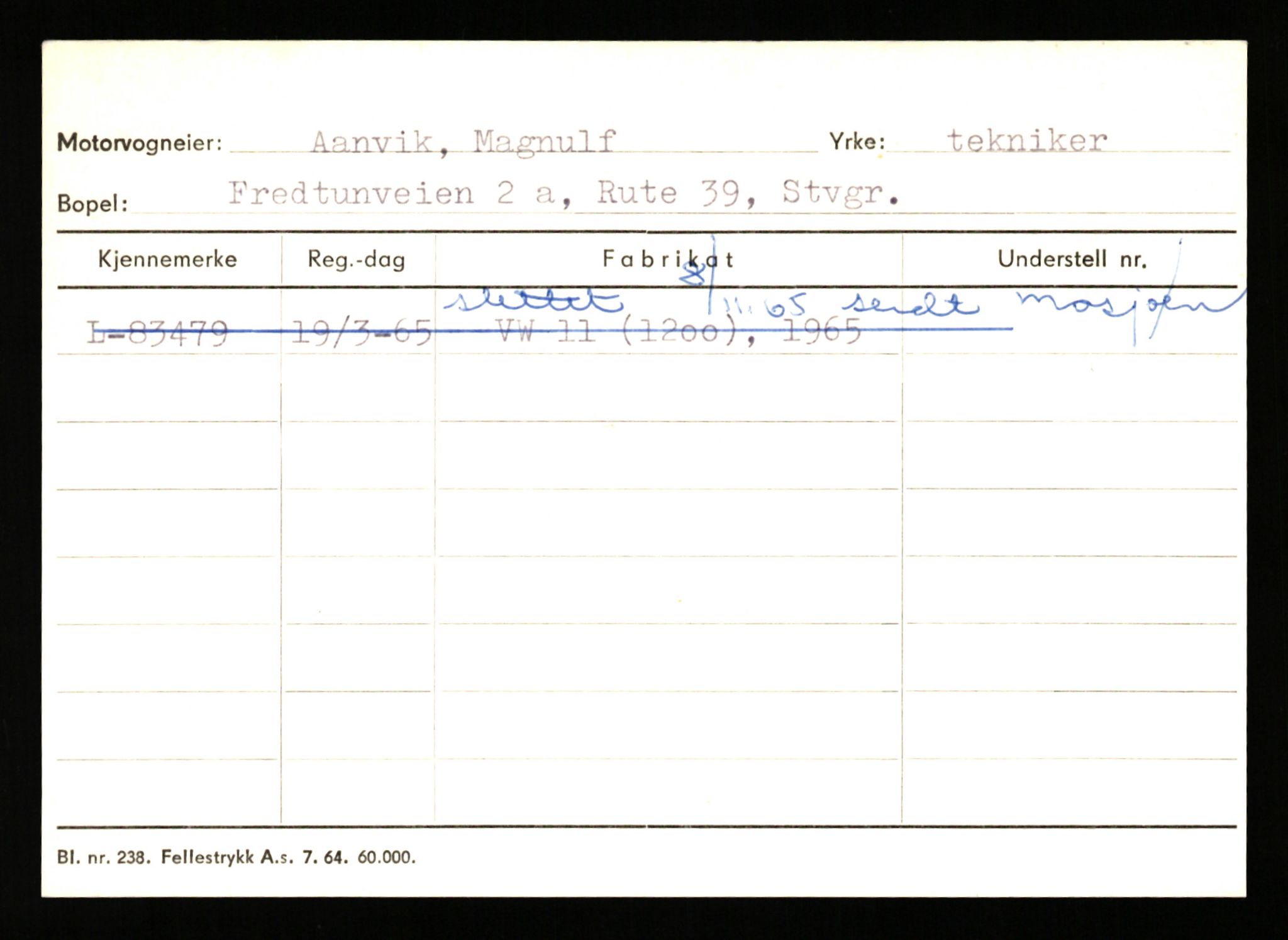 Stavanger trafikkstasjon, SAST/A-101942/0/H/L0045: Åmodt - Åvendal, 1930-1971, s. 450