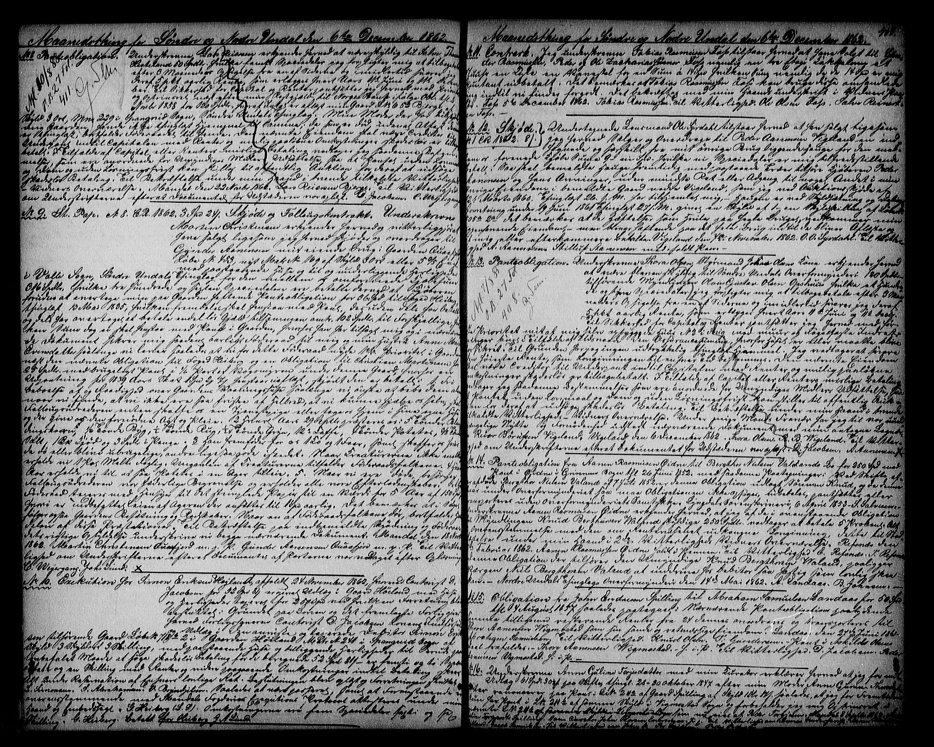 Mandal sorenskriveri, SAK/1221-0005/001/G/Gb/Gba/L0038: Pantebok nr. 19, 1853-1863, s. 408