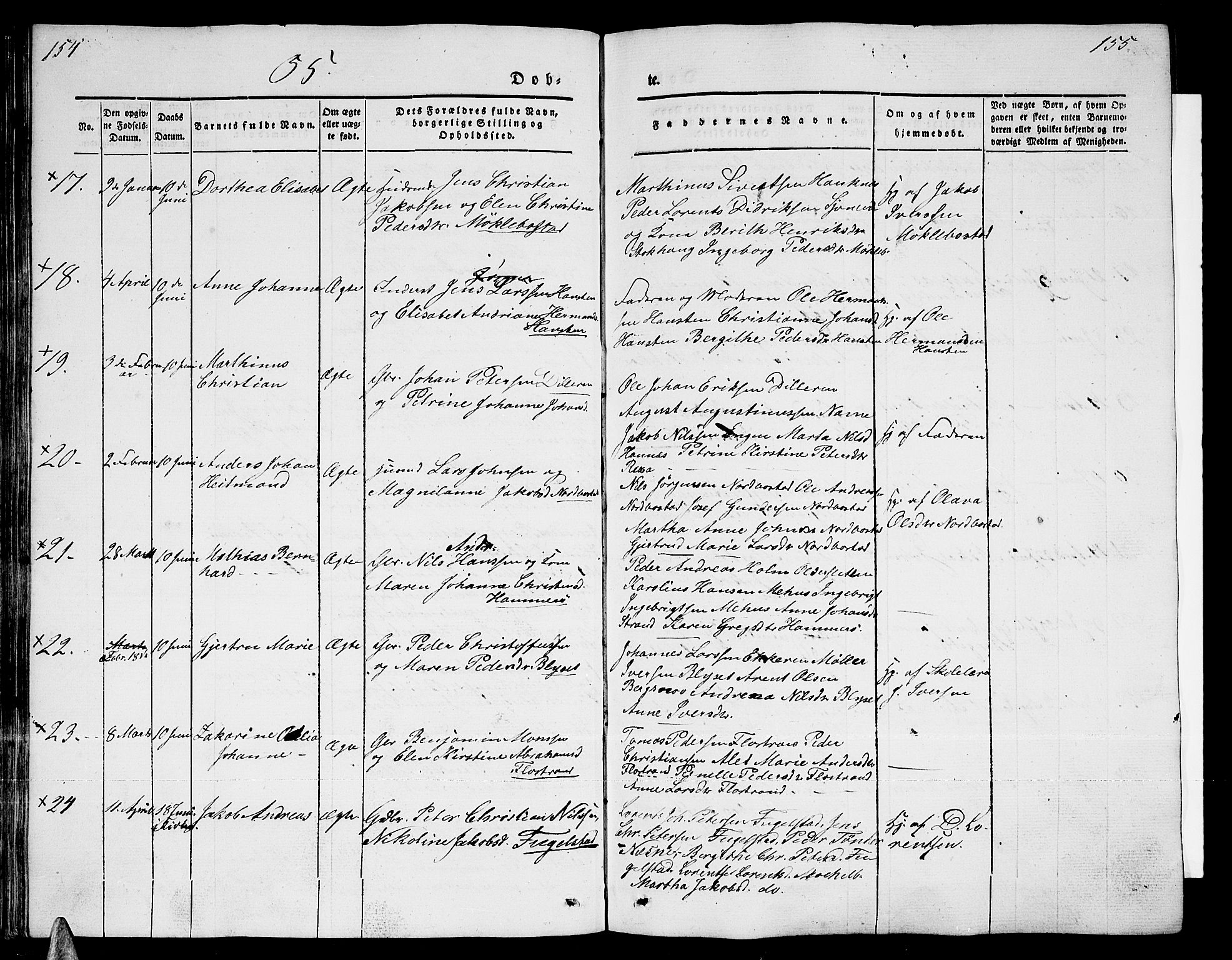 Ministerialprotokoller, klokkerbøker og fødselsregistre - Nordland, AV/SAT-A-1459/838/L0555: Klokkerbok nr. 838C02, 1842-1861, s. 154-155